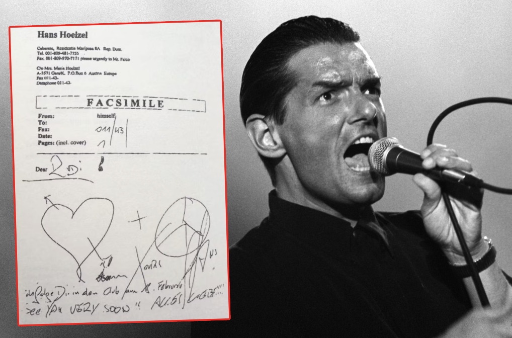 Das letzte Fax von Falco vor dem tragischen Unglück.