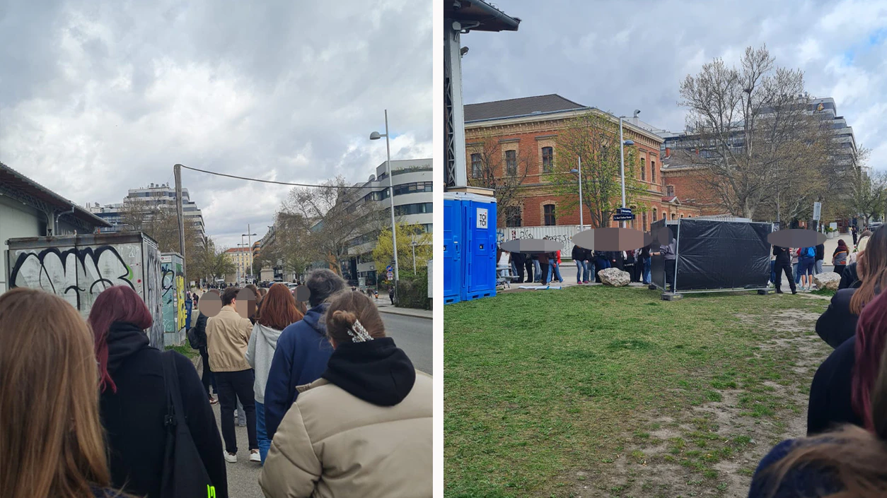Bereits um 10 Uhr standen die Fans voller Vorfreude vor der Marx Halle.