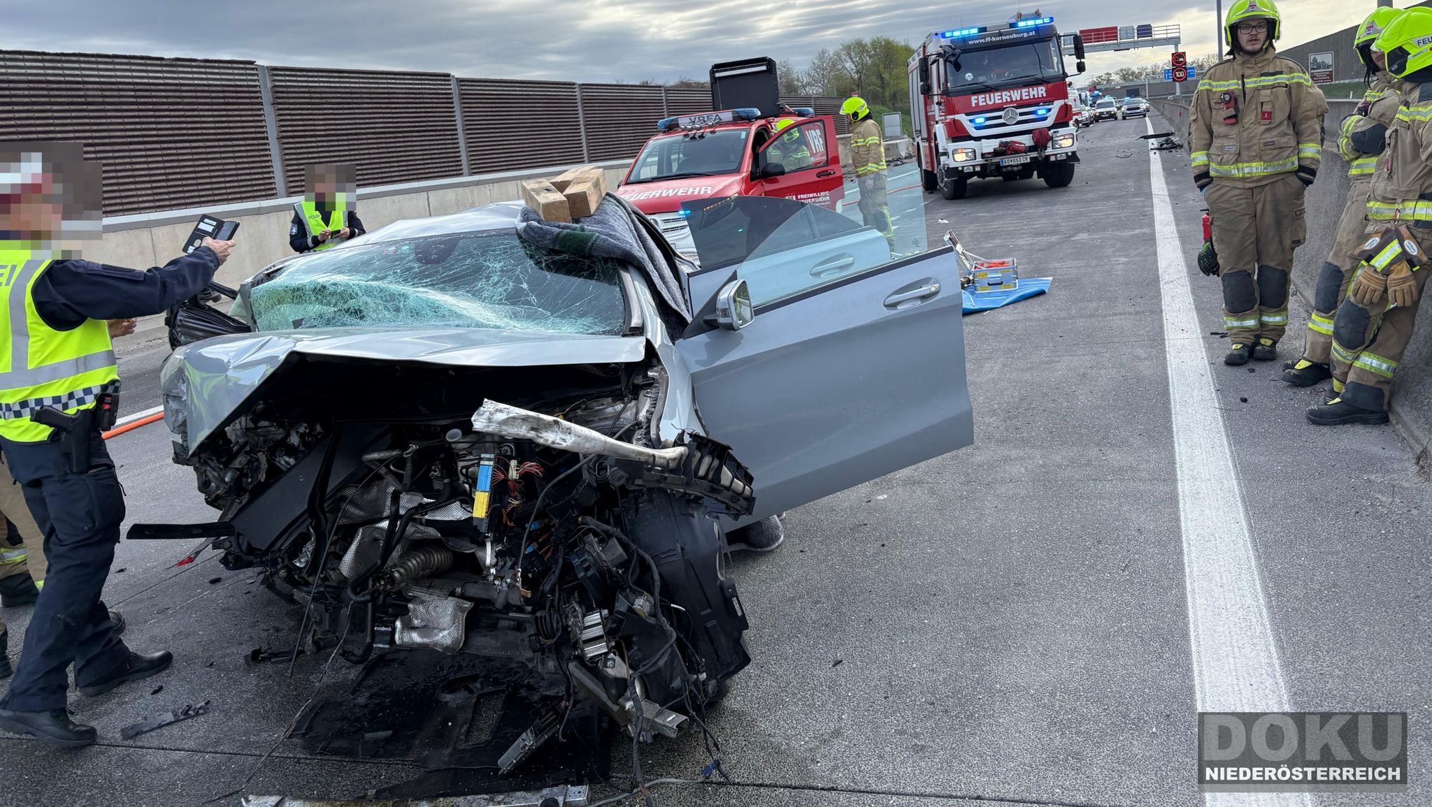 Tödlicher Verkehrsunfall auf der S1 bei Korneuburg