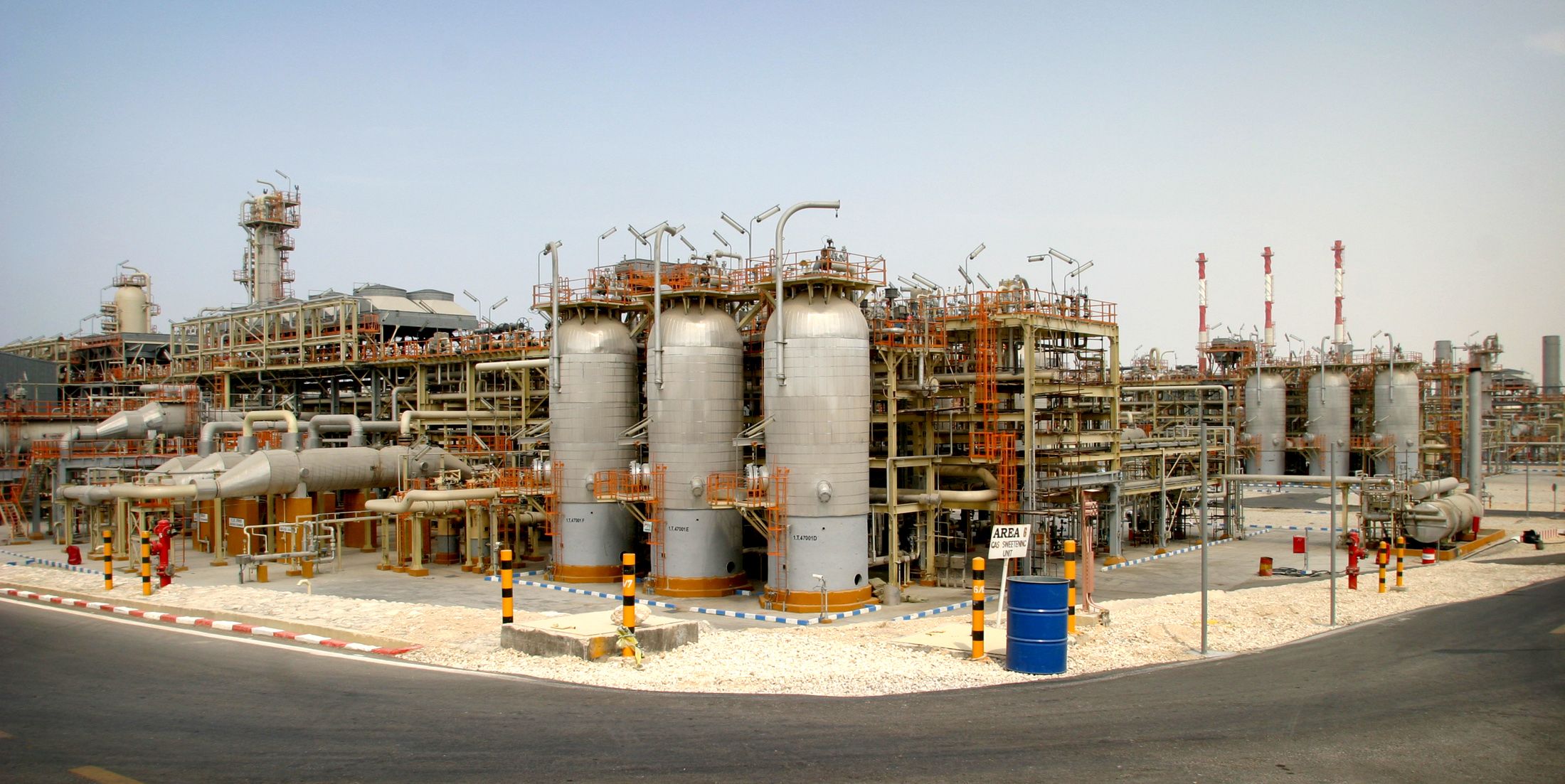 Der Gaskomplex Asalujeh liegt im Süden des Irans am Rande des riesigen Gasfeldes South Pars im Persischen Golf.