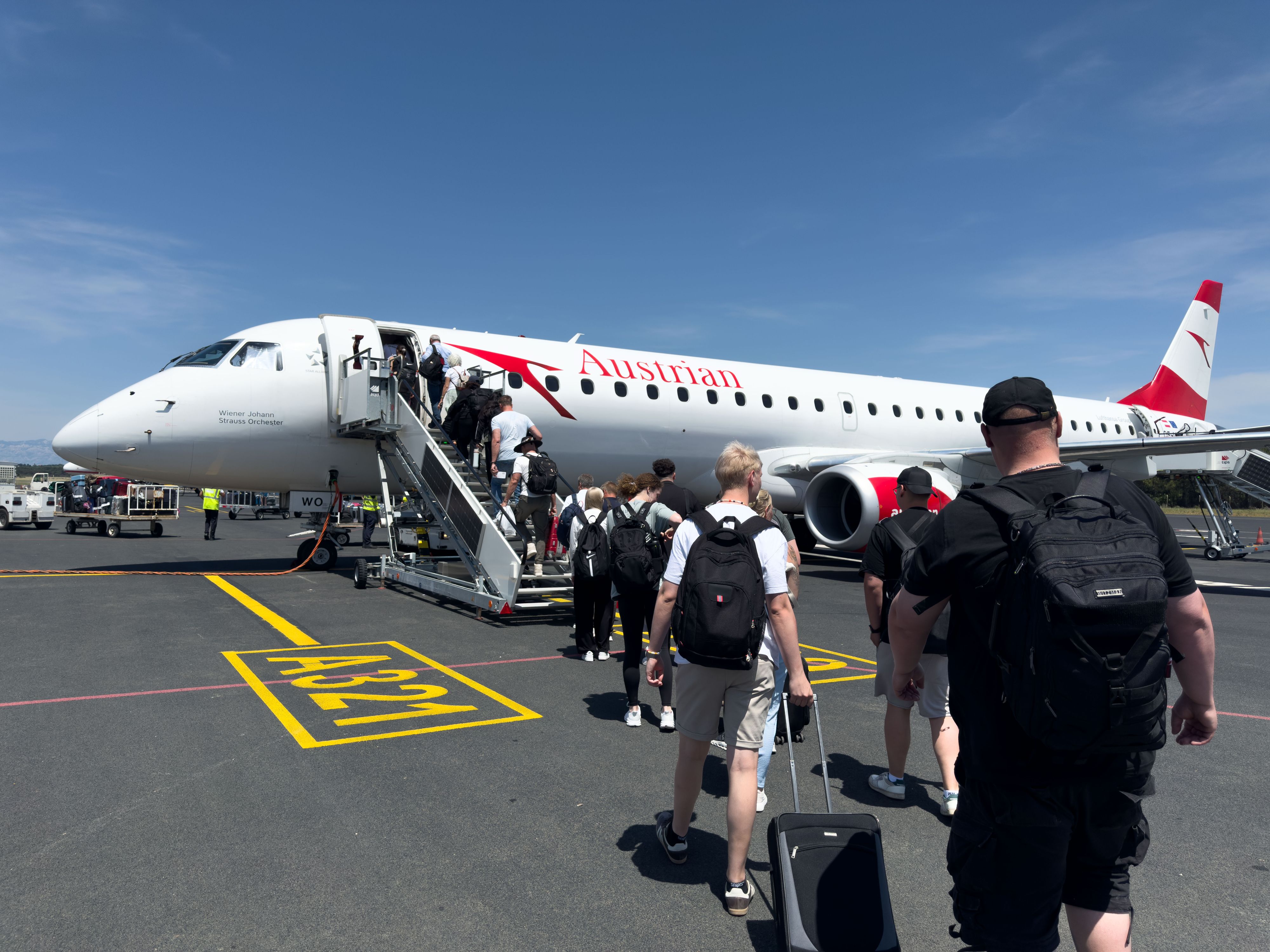 Ein AUA Airbus ist in Spanien gestrandet.
