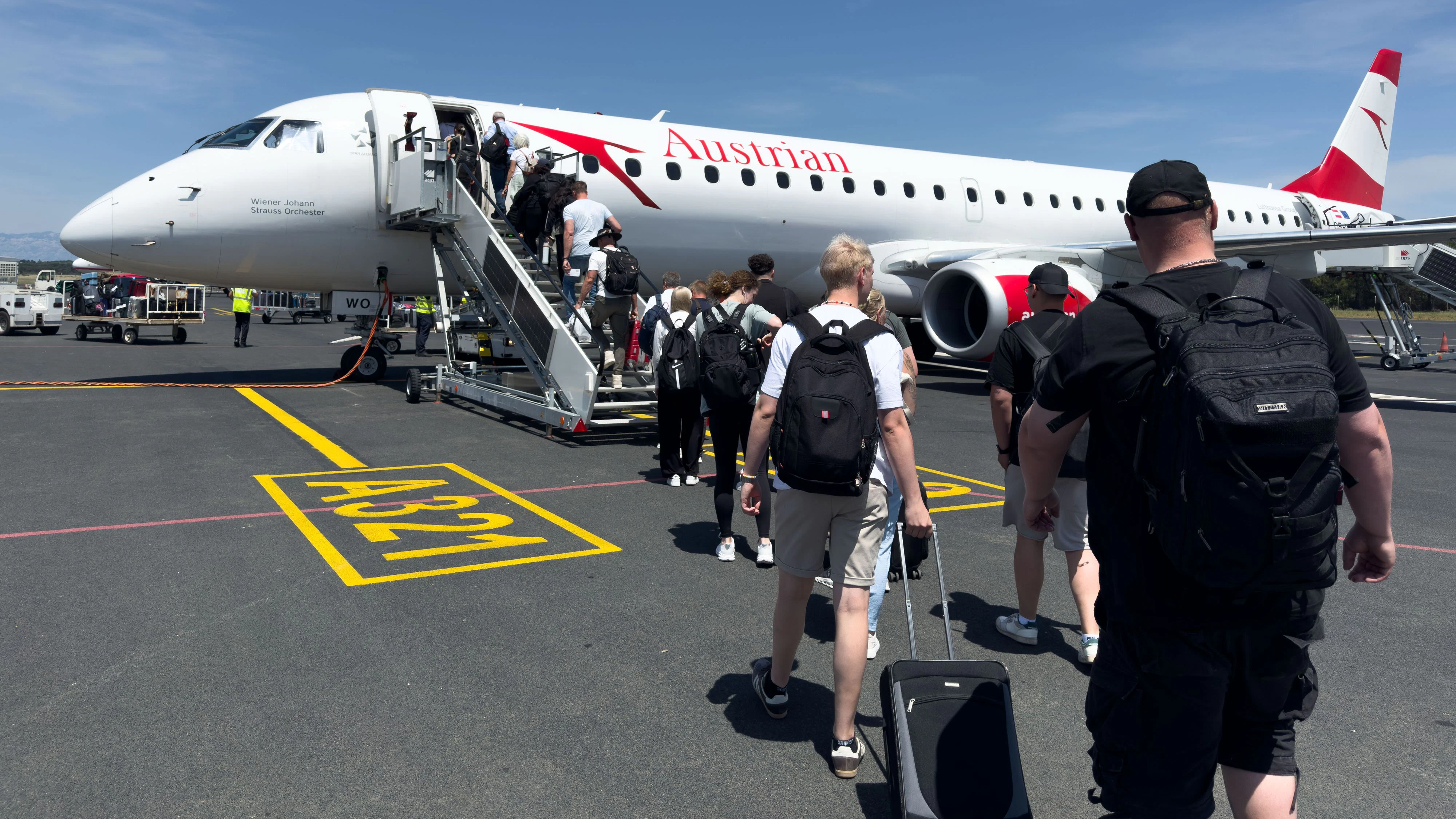 Ein AUA Airbus ist in Spanien gestrandet.