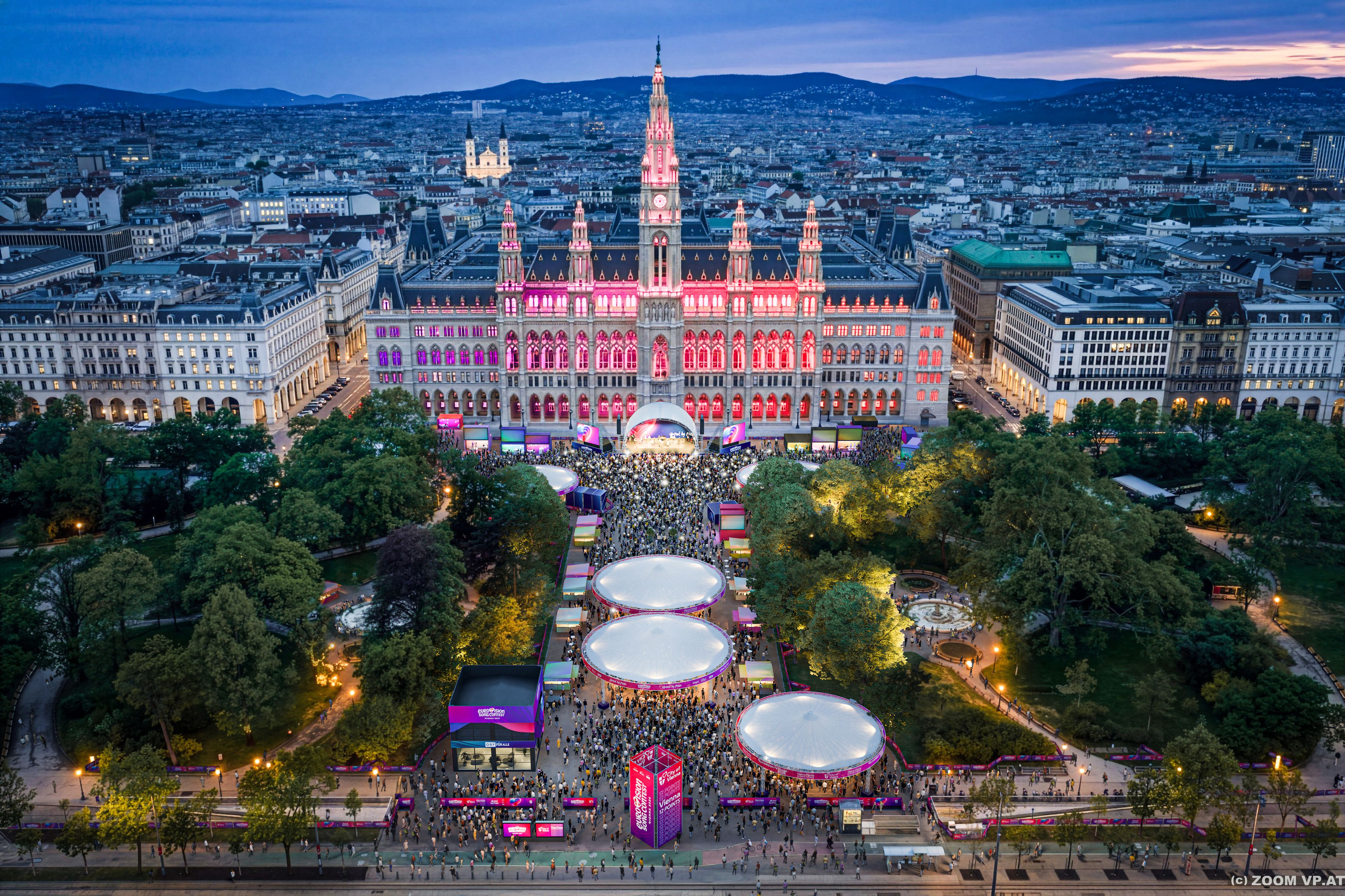 Der Wiener Rathausplatz wird zu ESC-Partyzone.