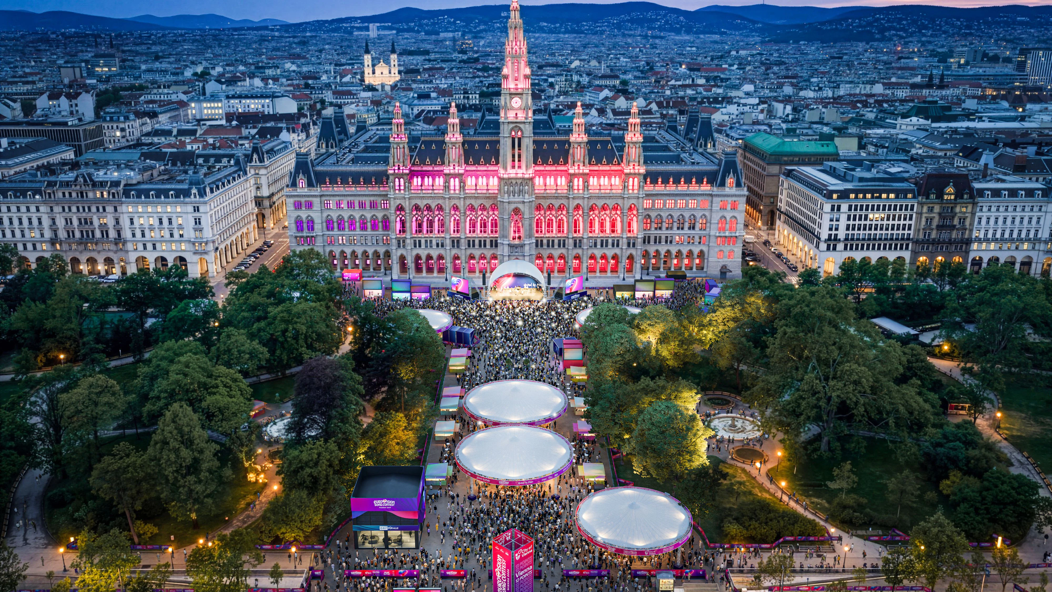 Der Wiener Rathausplatz wird zu ESC-Partyzone.