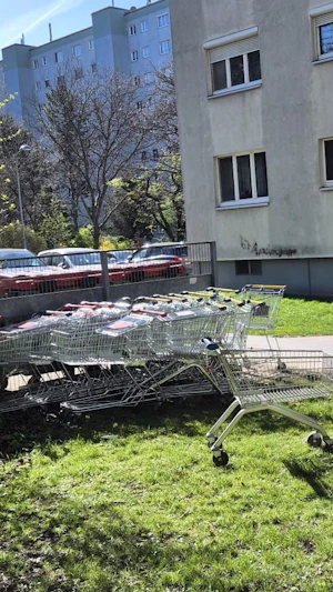 Einkaufswagen-Diebstahl im Wiener Gemeindebau sorgt für Ärger: Immer mehr Wagerl landen in Favoriten, Anrainer fordern rasche Maßnahmen.