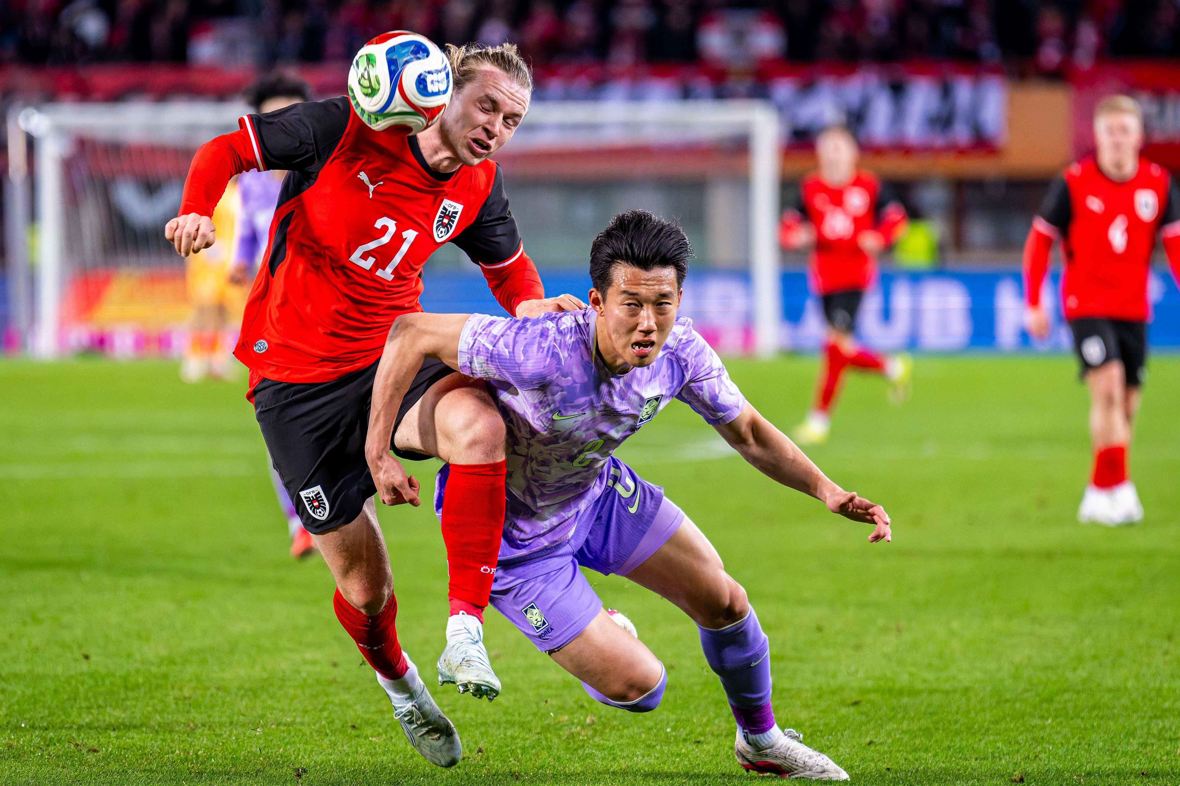 Südkorea spielte zuletzt in seinen WM-Trikots von Nike im Happel-Stadion.