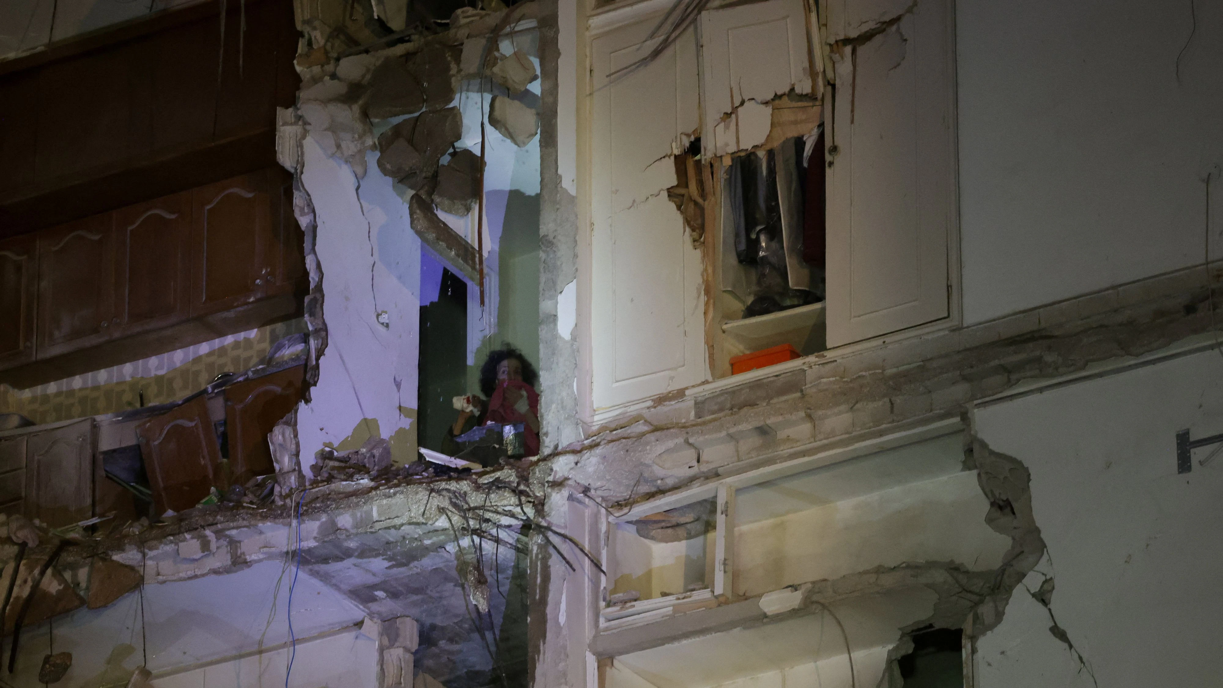 Ein Wohnhaus in Beirut nach einem Angriff aus Israel