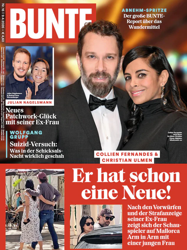 In der neuen Ausgabe (9. April) von "Bunte" sieht man Bilder von Christian Ulmen und seiner neuen Partnerin.