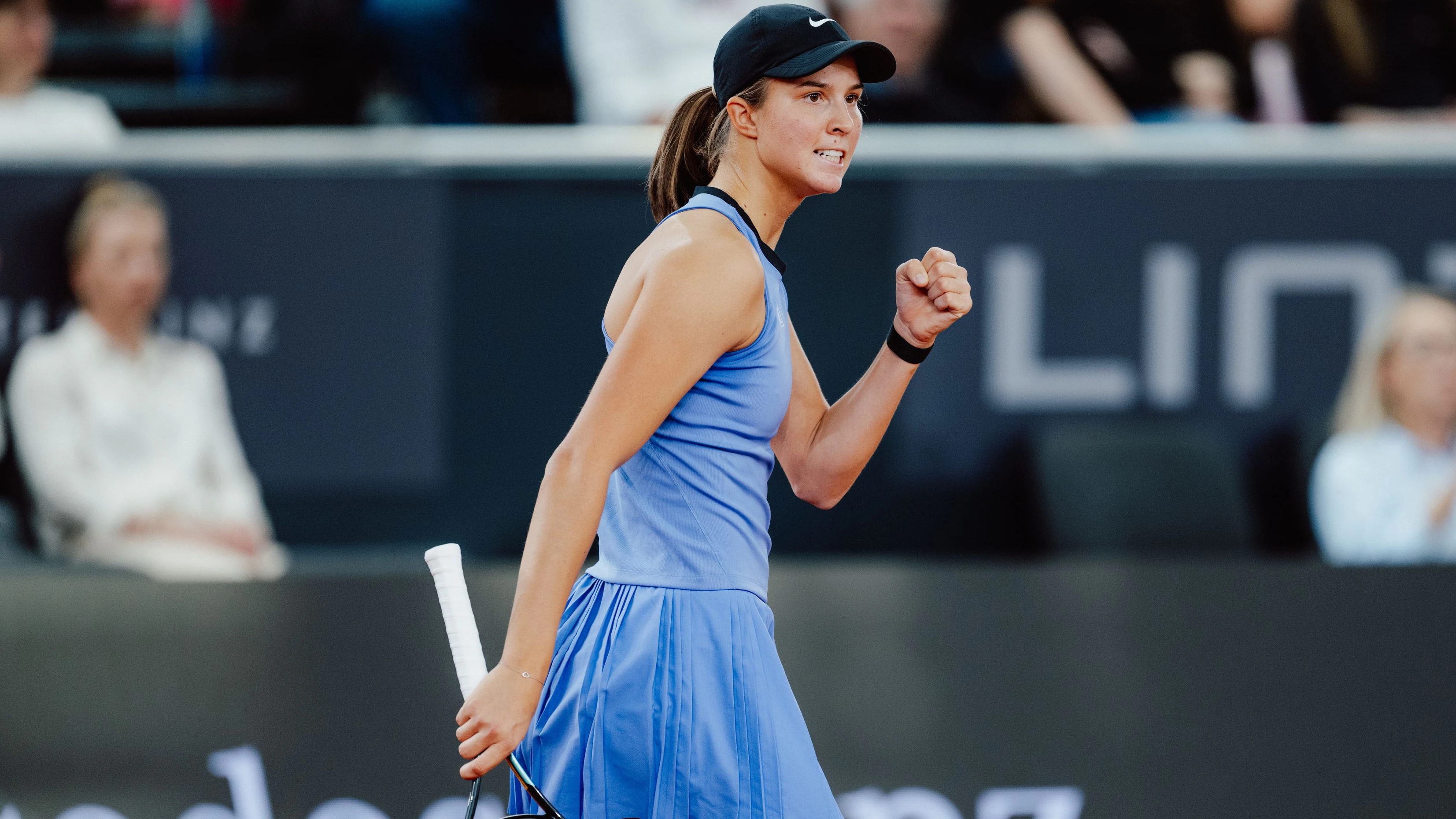 LINZ,AUSTRIA,09.APR.26 - TENNIS - WTA Tour, Upper Austria Ladies Linz. Image shows the rejoicing of Lilli Tagger (AUT).  Photo: GEPA pictures/ Alexander Solc