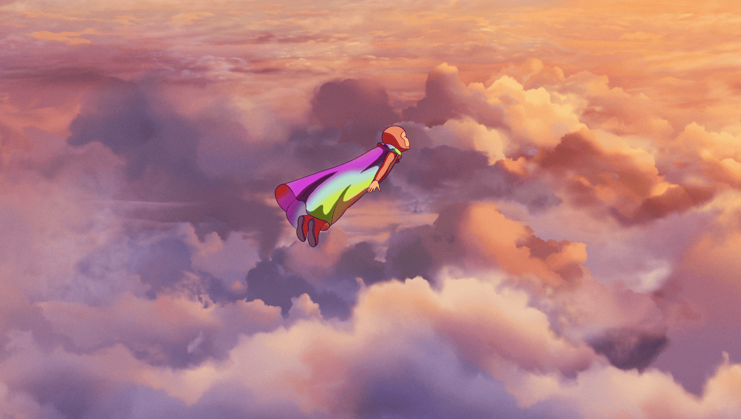 Arco lebt in einer fernen Zukunft, in der Menschen mithilfe von Regenbogen-Umhängen durch die Zeit reisen können.