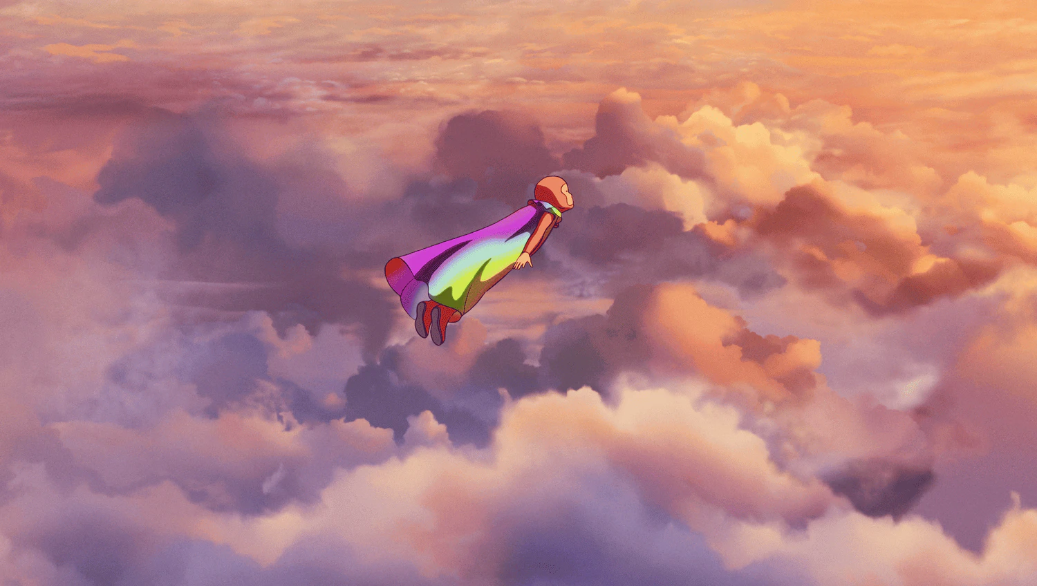 Arco lebt in einer fernen Zukunft, in der Menschen mithilfe von Regenbogen-Umhängen durch die Zeit reisen können.