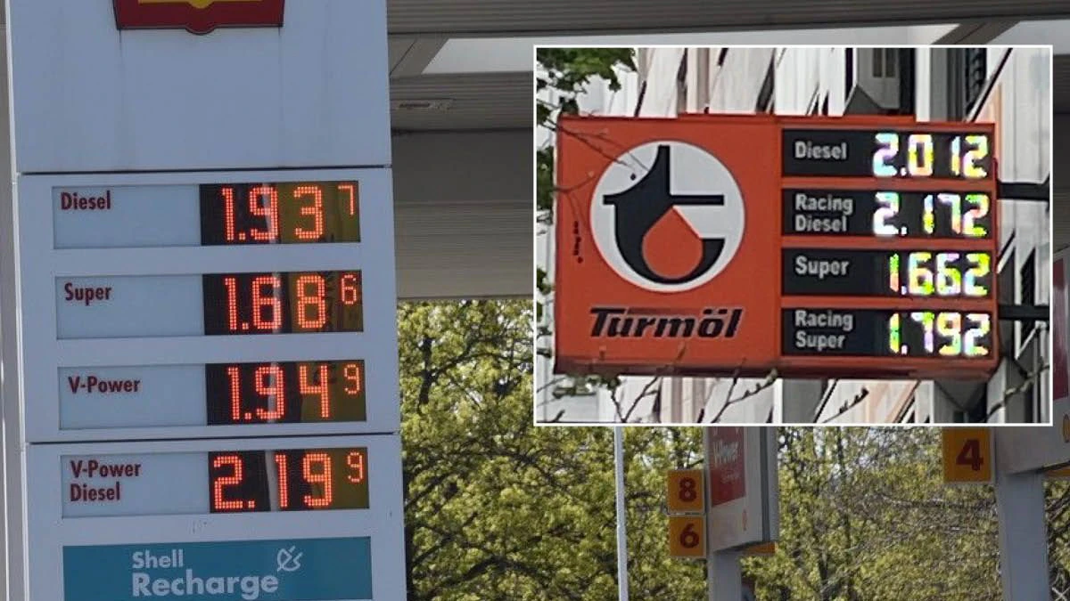 Knapp mehr als 2 Euro in Wien-Wieden (kleines Foto), in NÖ schon darunter.