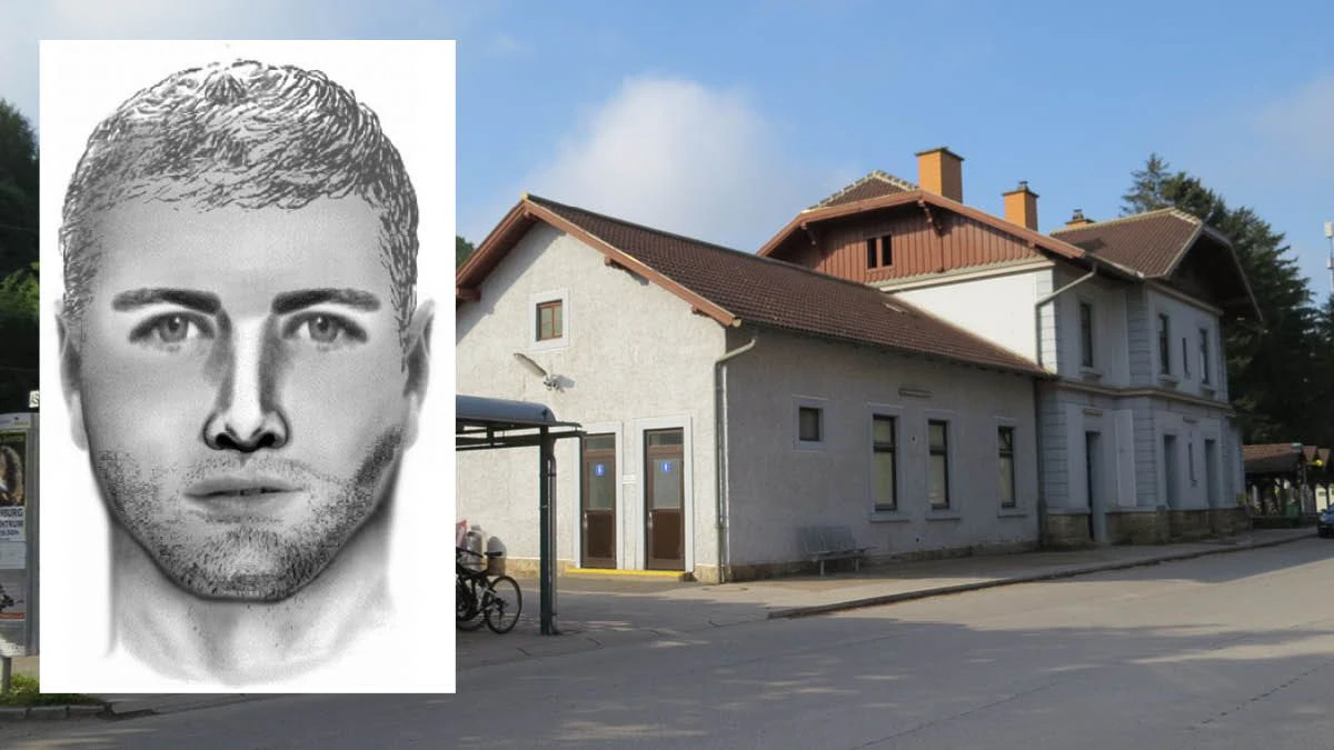 Phantombild: Die Polizei sucht diesen Mann; der Bahnhof Traismauer