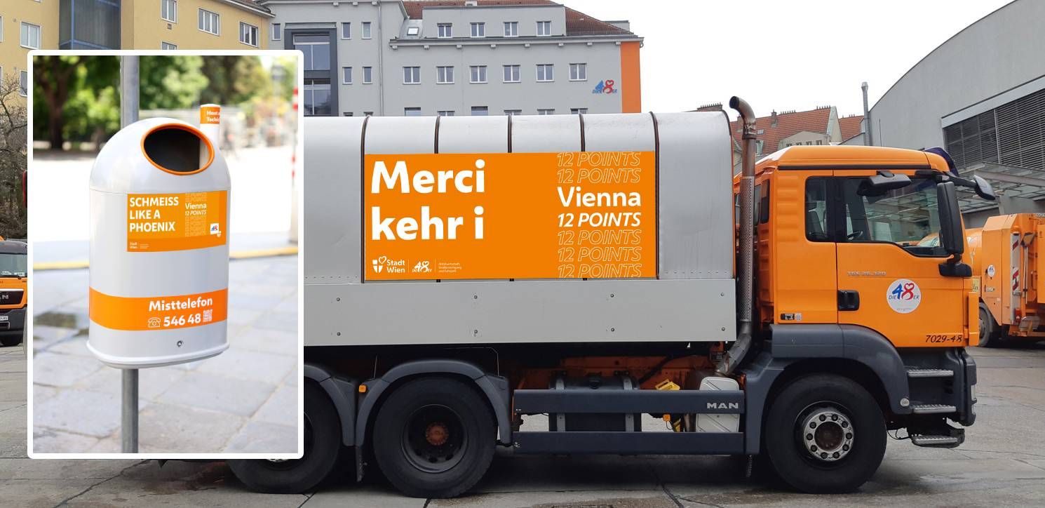 Die MA 48 macht mit amüsanten Sprüchen Stimmung für den Eurovision Song Contest.