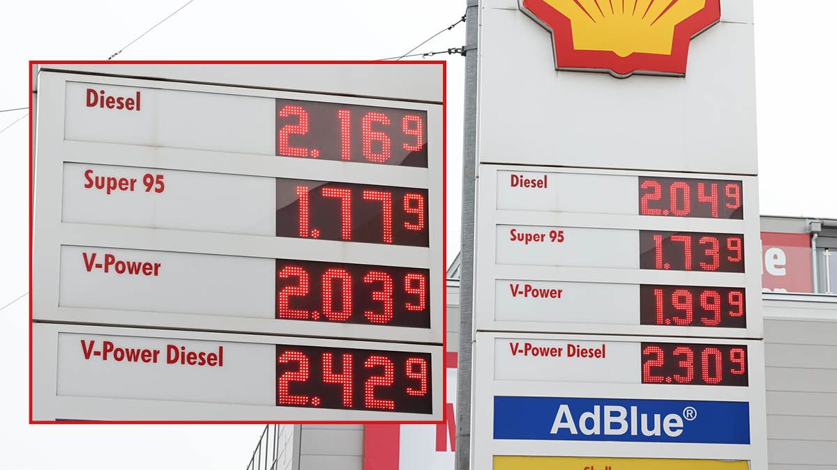 Lokalaugenschein auf der Heiligenstädter Straße: 12 Cent mehr nach 12 Uhr für Diesel (links nach der Erhöhung).