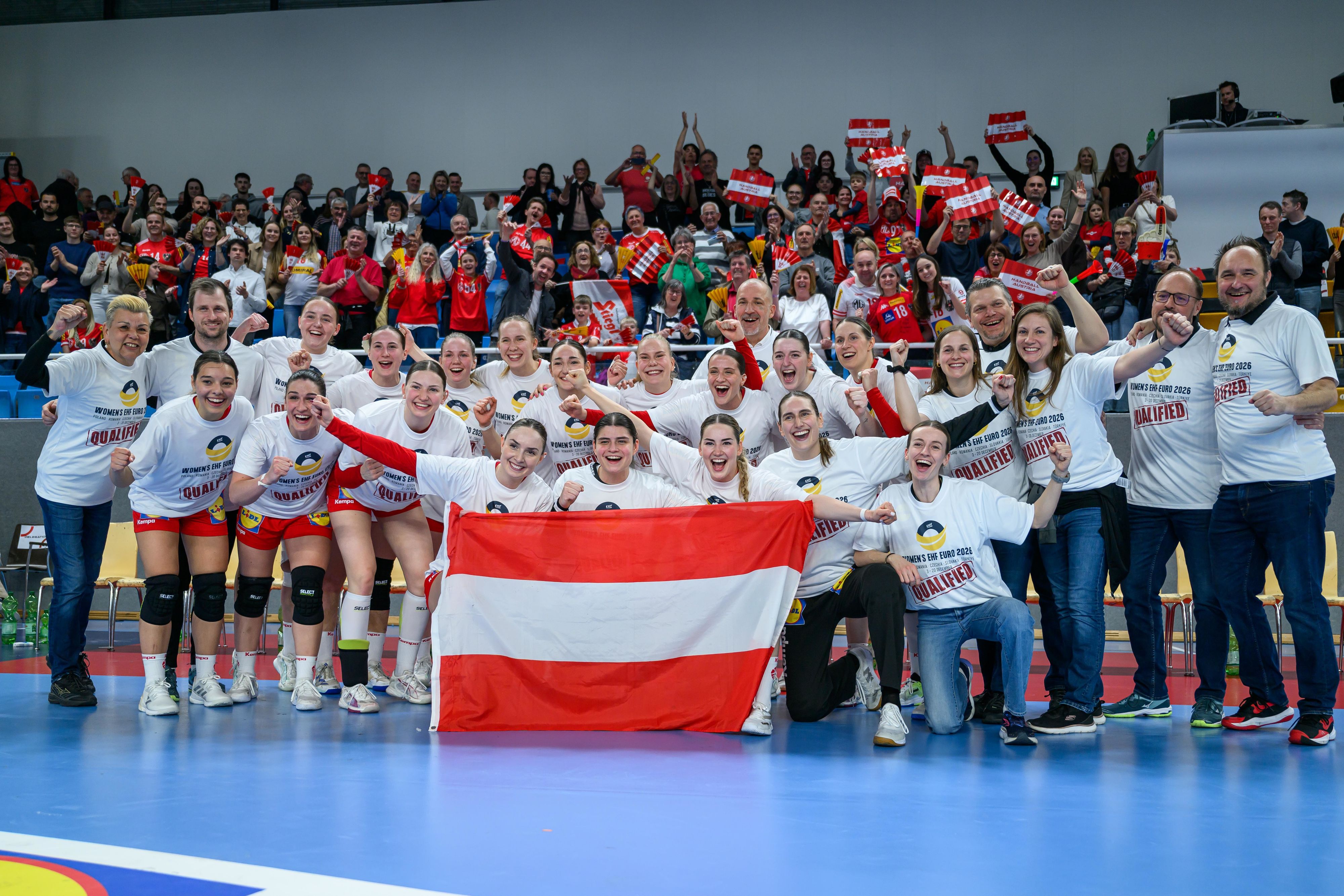 Österreichs Damen jubeln über das EM-Ticket.