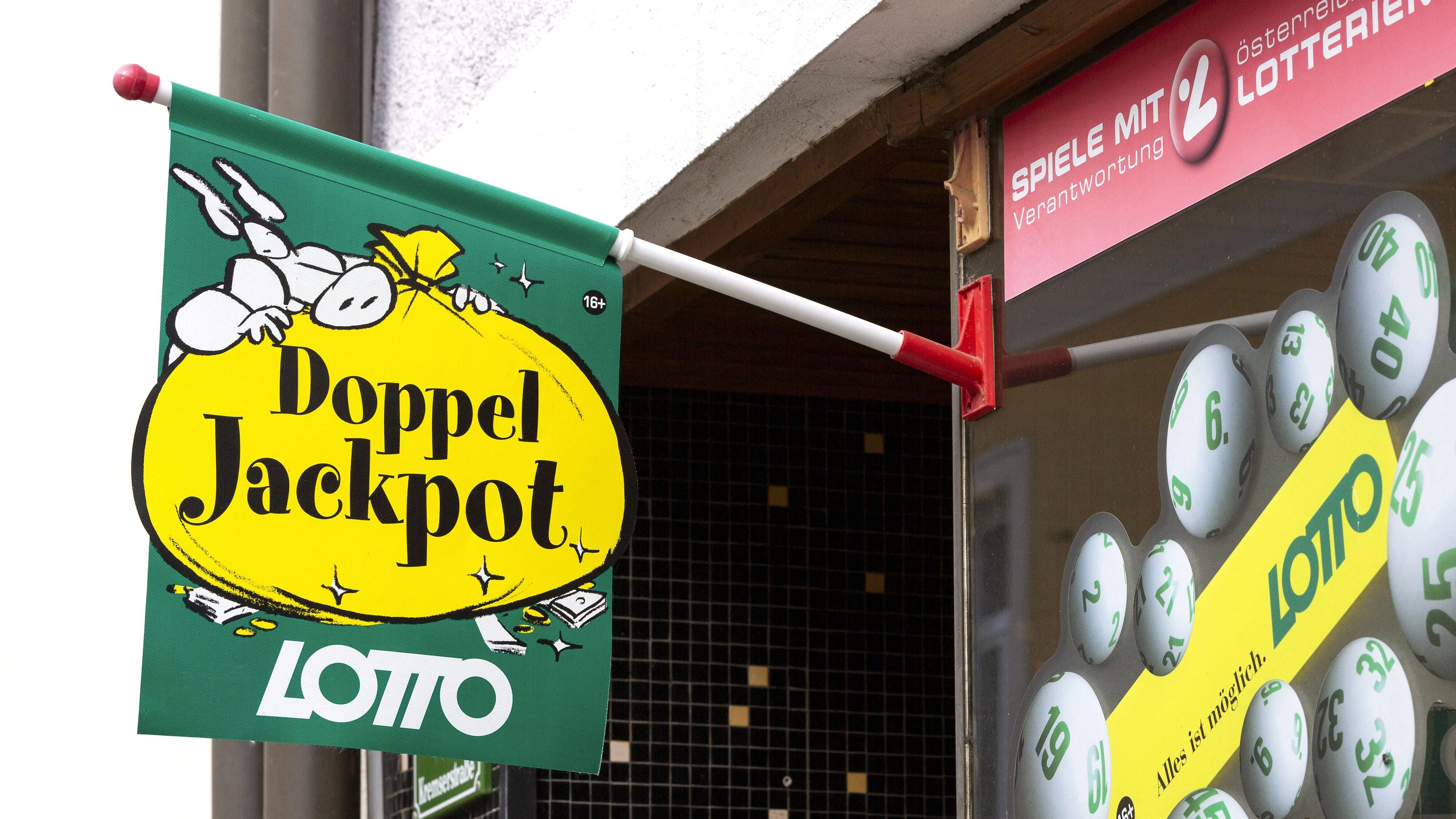 Lotto Doppeljackpot Fahne Österreich *** Lotto Double Jackpot Flag Austria 1065525372 