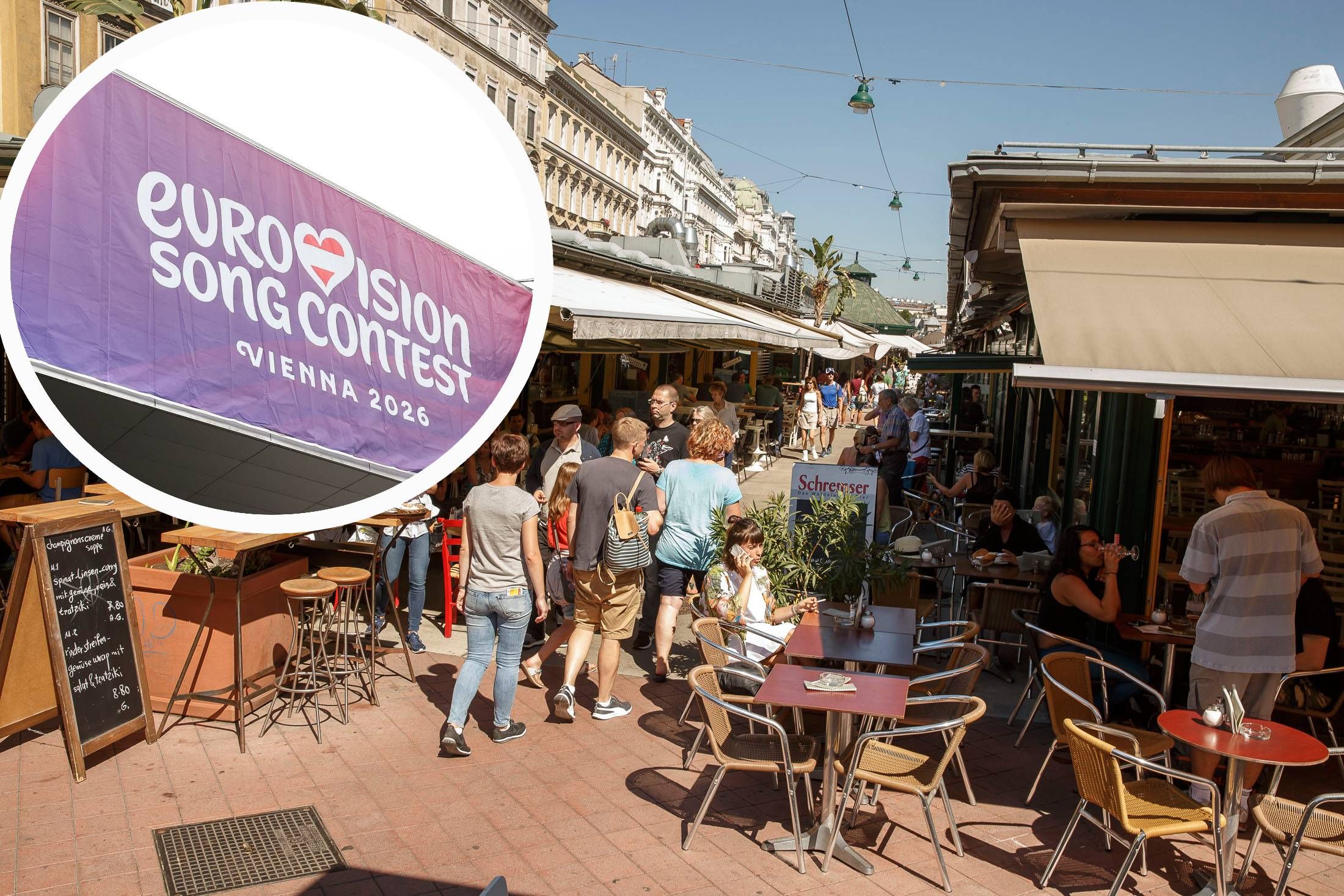 Auch am Naschmarkt hält der ESC Einzug.
