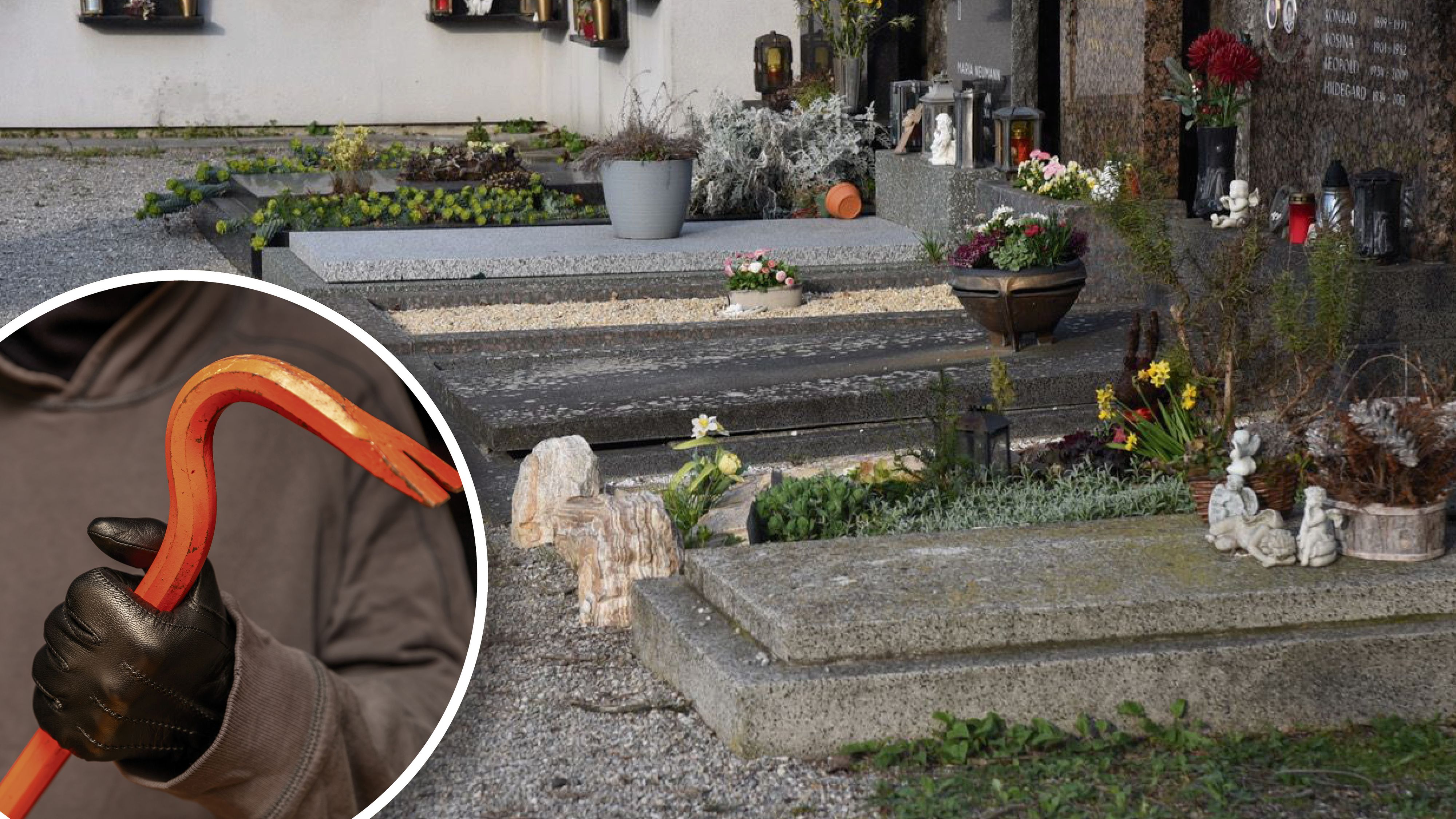 Täter sollen Särge und Gruften mit einem Brecheisen aufgebrochen haben.