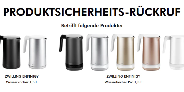 Produktsicherheits-Rückruf