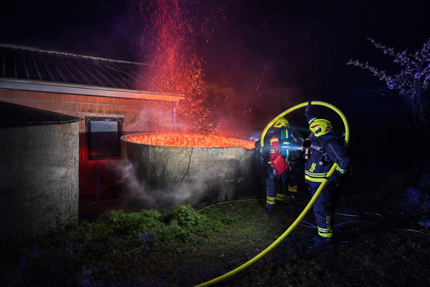 In der Montagnacht kam es in Strengberg zu einem Silo-Brand.