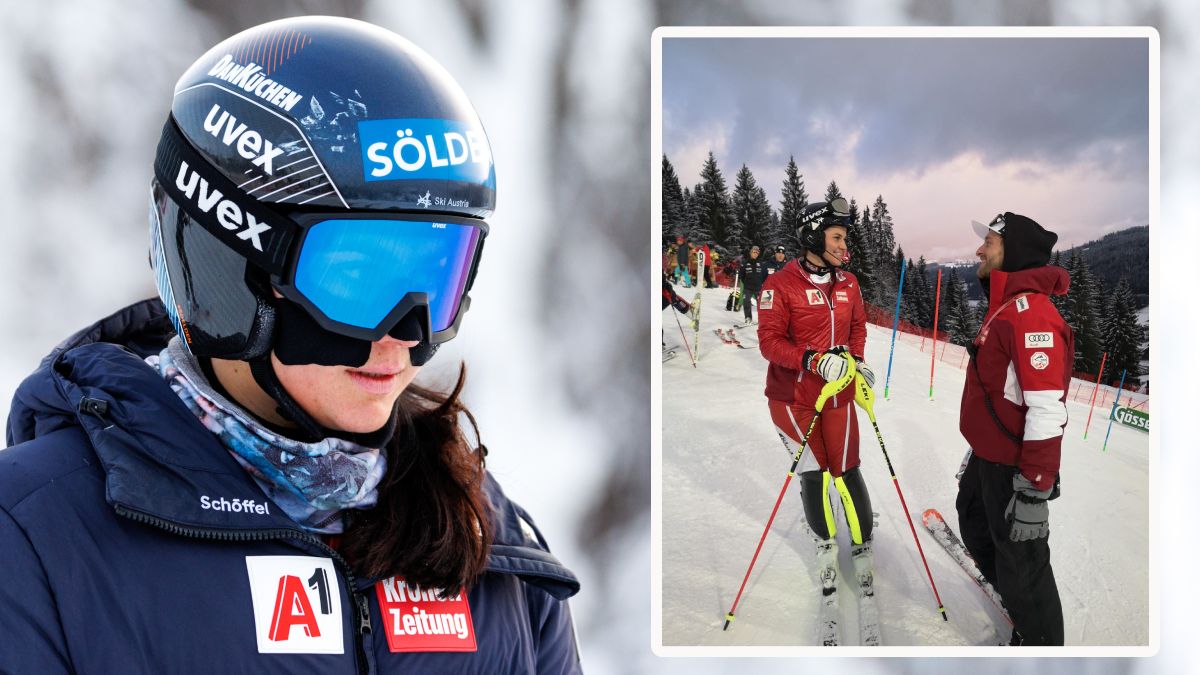 Franziska Gritsch und ihr Trainer Florian Stengg.