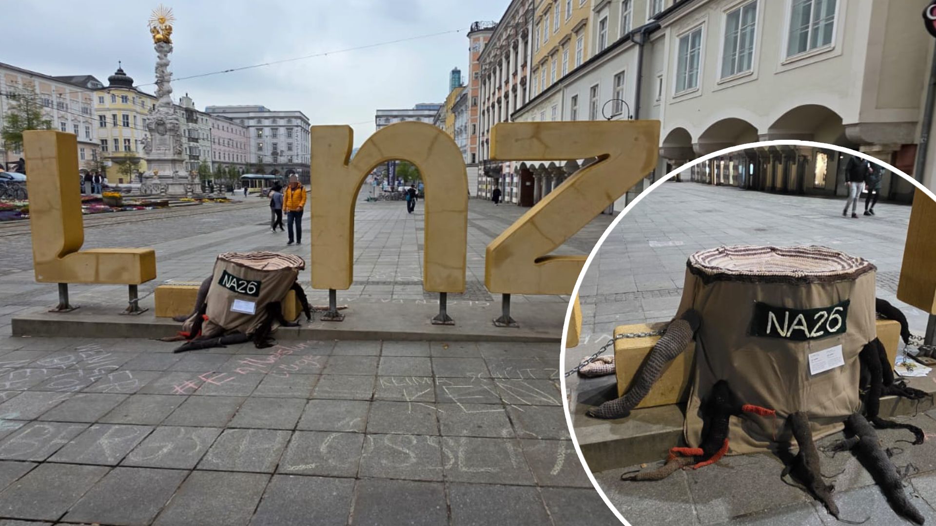 Heute.at - Aktivisten platzieren Baumleiche auf Insta-Fotospot