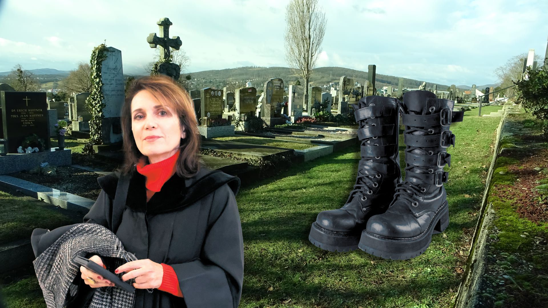Vor der schrecklichen Bluttat am Friedhof Baumgarten postete die Verdächtige mit den Gruftie-Stiefeln verstörendes auf Social-Media; Anwältin Astrid Wagner.