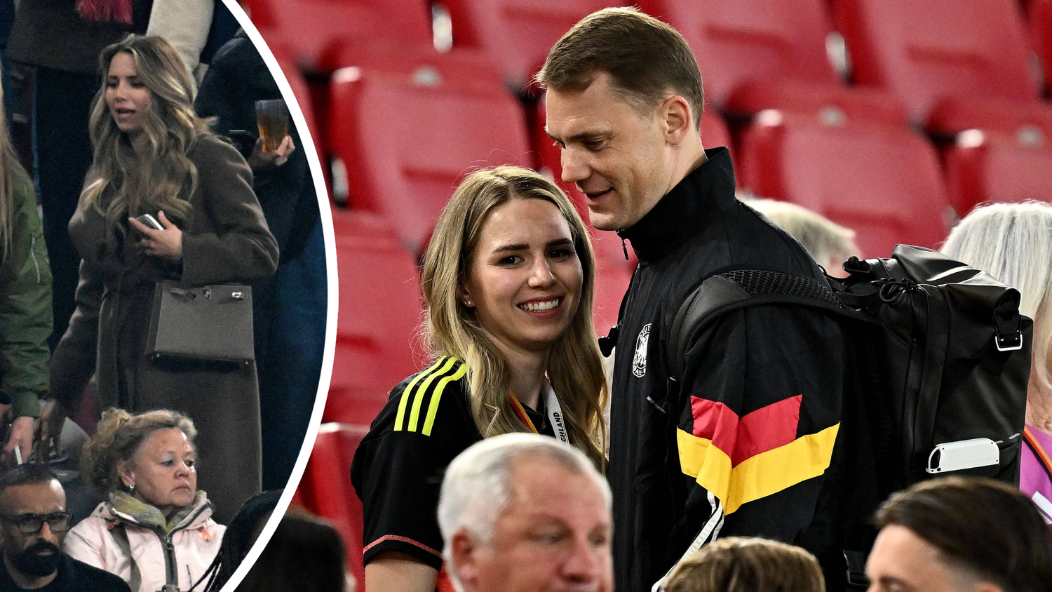 Ganz dezent zeichnet sich Anika Neuers Baby-Bauch unter ihrem Mantel ab.