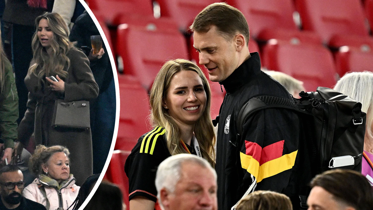 Ganz dezent zeichnet sich Anika Neuers Babybauch unter ihrem Mantel ab.