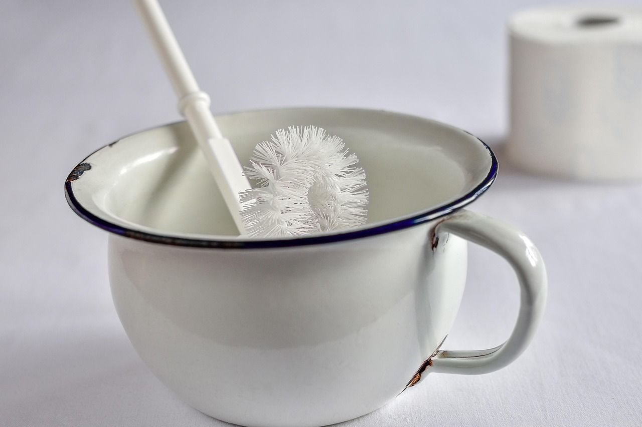 Klobürste mit Halter und Toilette