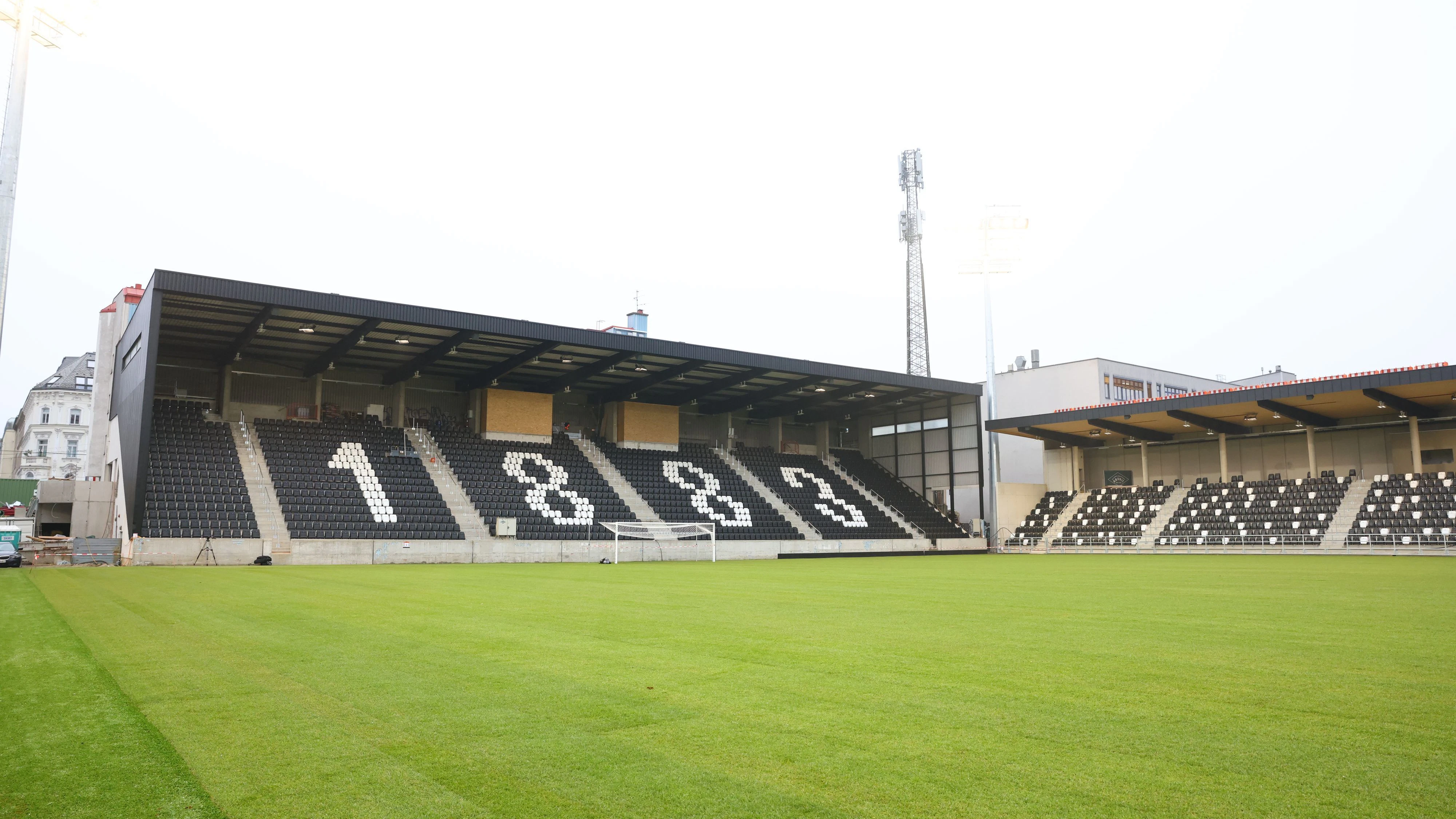 Das neue Stadion des Wiener Sportclub in der Alszeile in Wien-Hernals.