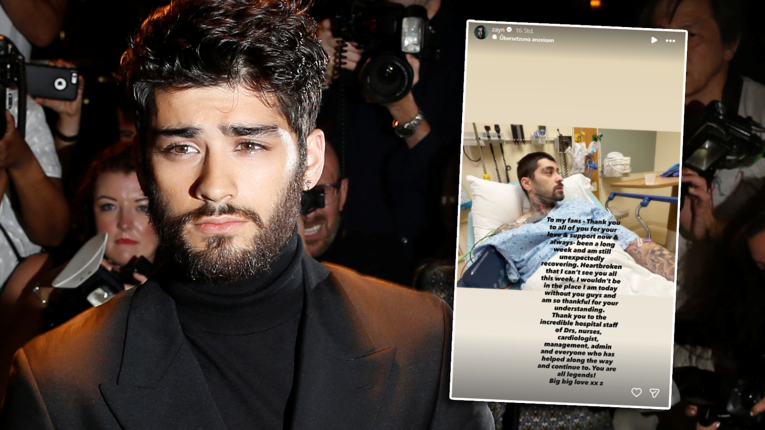Zayn Malik meldet sich aus dem Krankenhaus.
