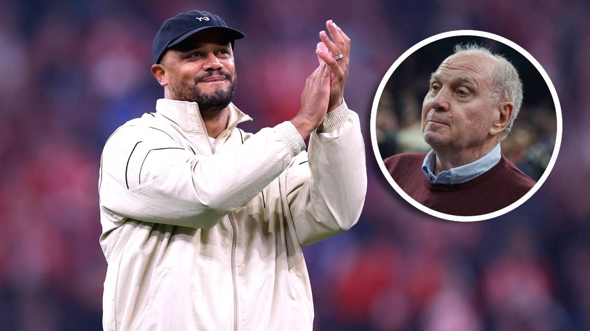 Bayern-Ehrenpräsident Uli Hoeneß und Coach Vincent Kompany. 