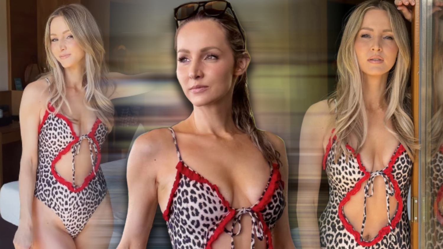 Melissa Naschenweng packt den Leoparden-Badeanzug aus.