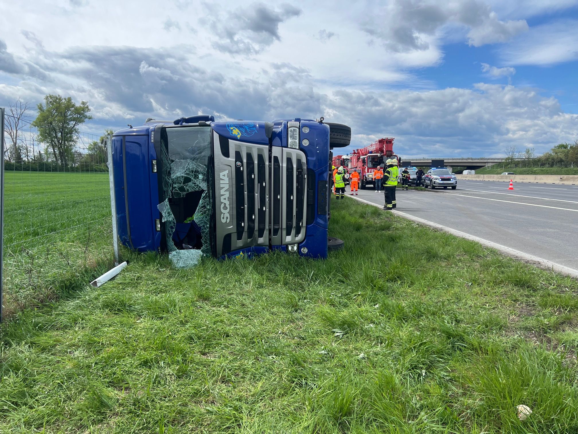 Unfall auf der A2-Auffahrt Traiskirchen