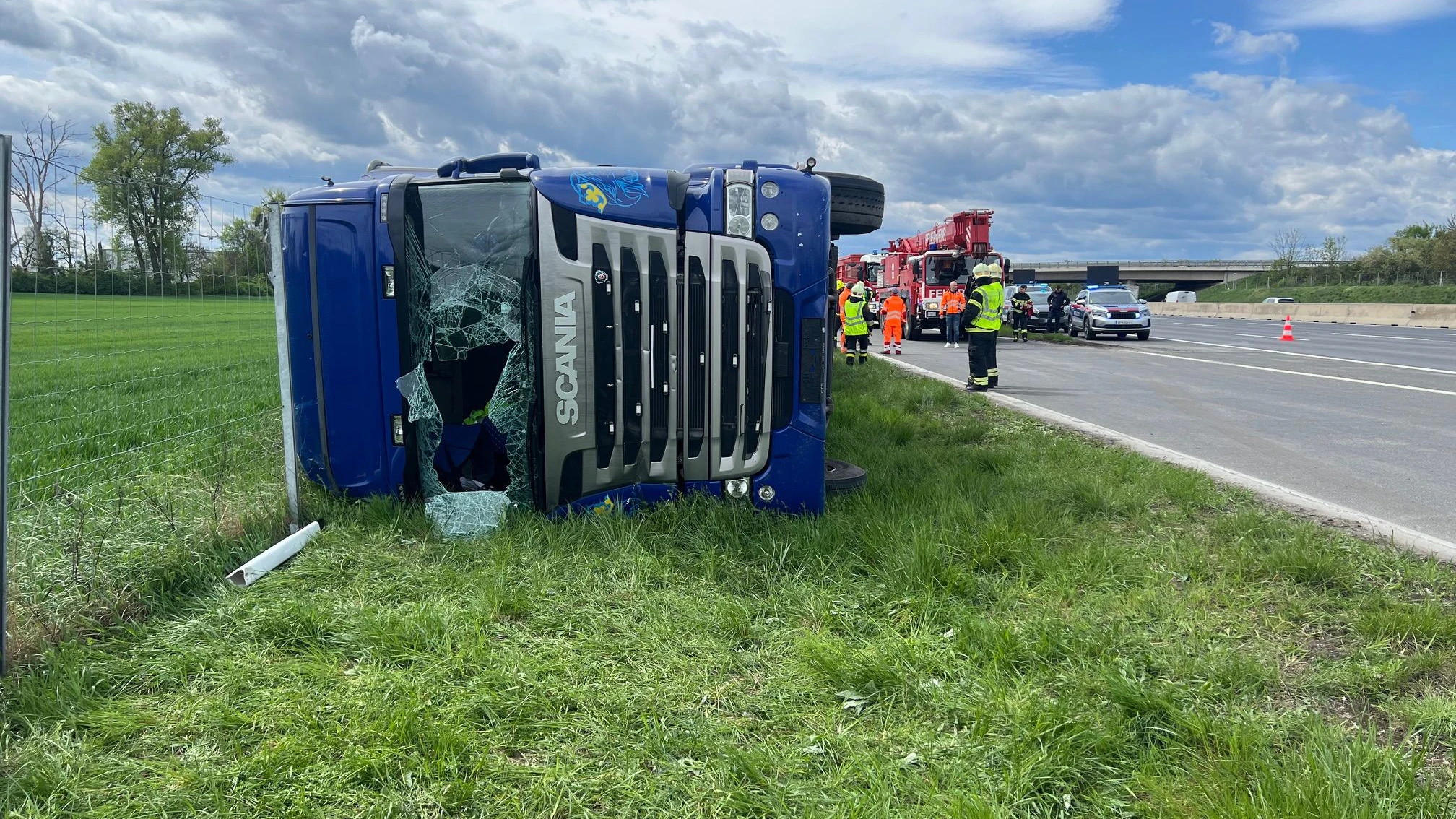Unfall auf der A2-Auffahrt Traiskirchen