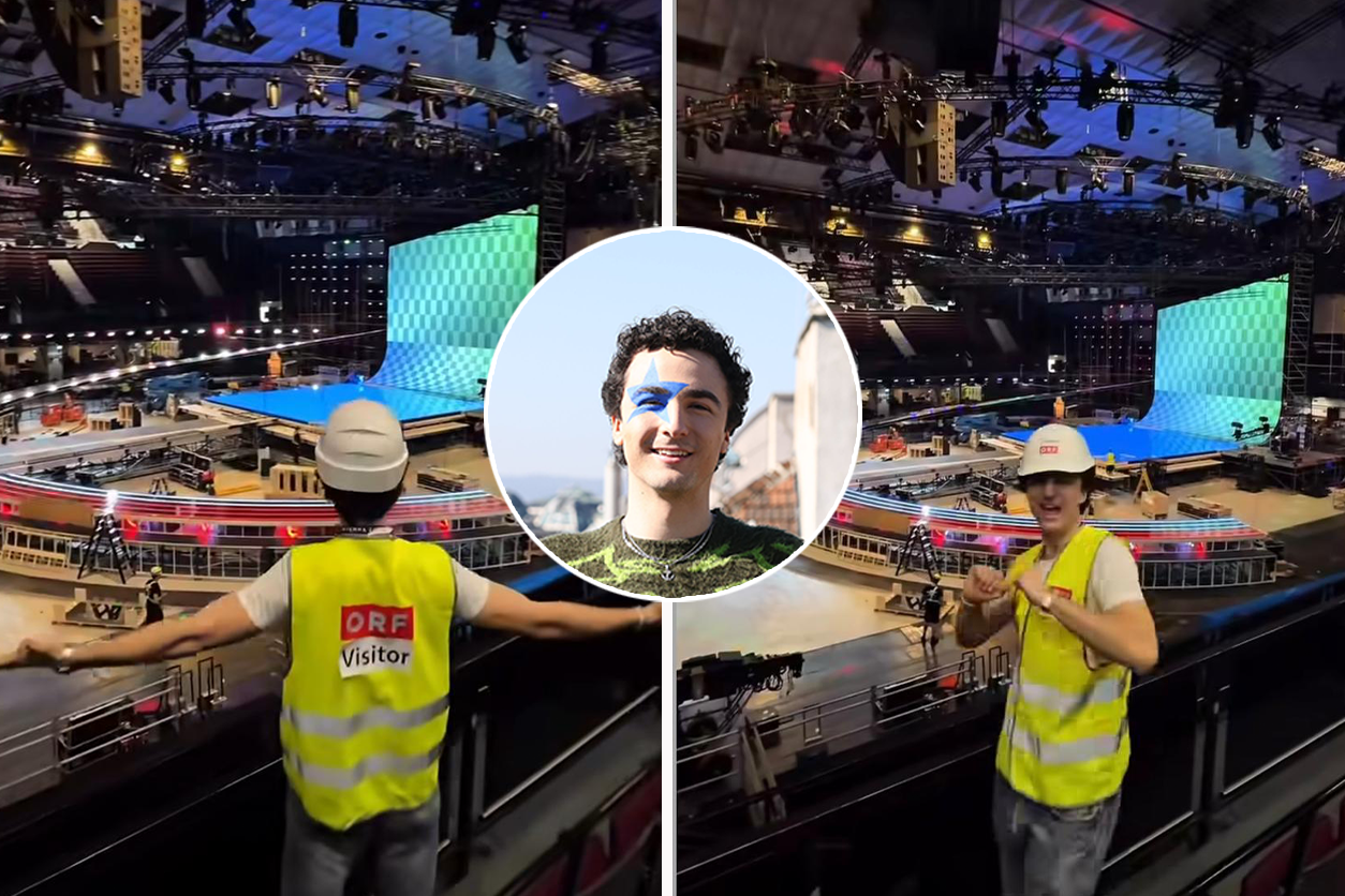 Cosmó zeigt die ESC-Bühne in der Wiener Stadthalle