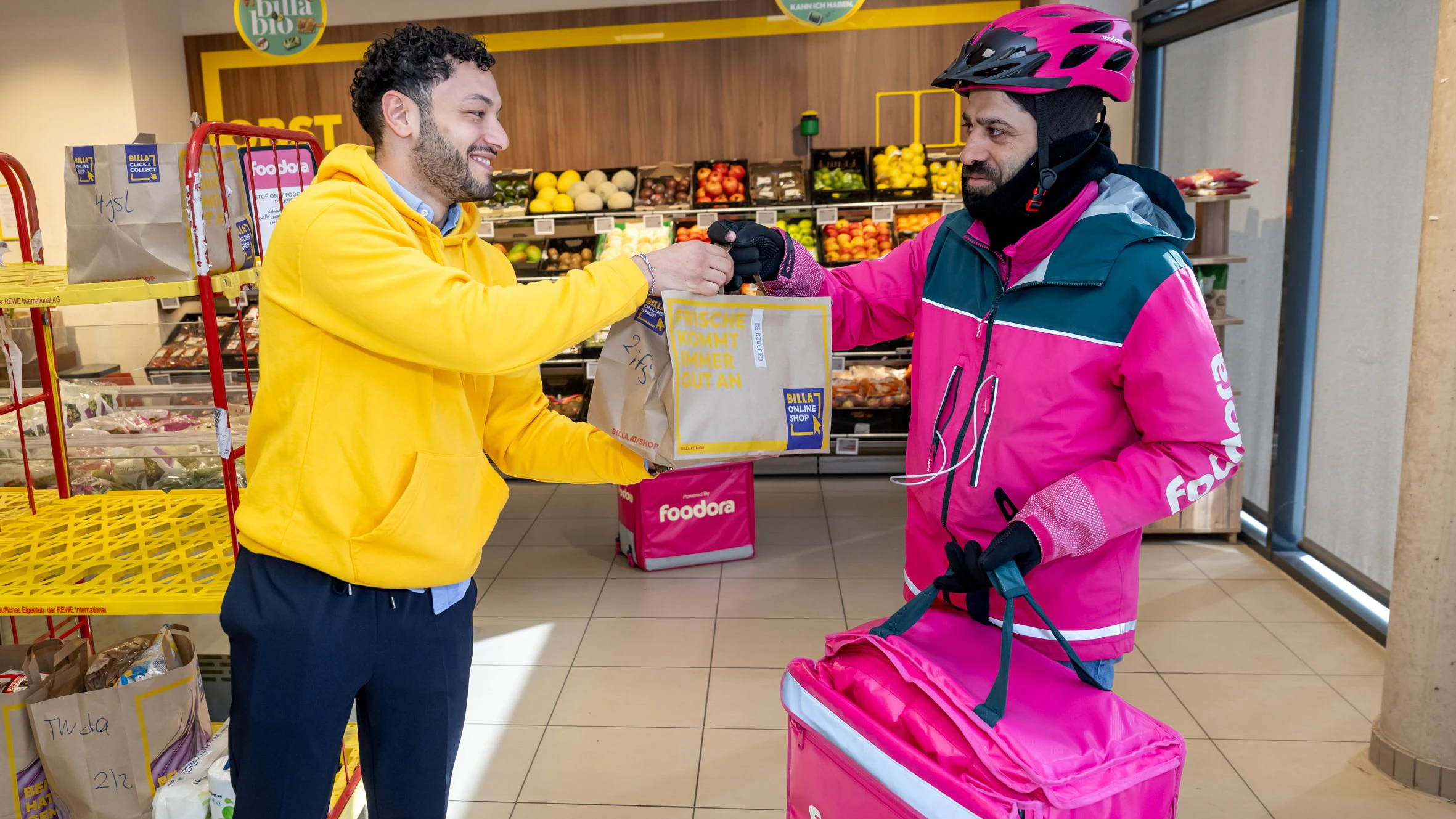 Foodora und Billa starten ersten gemeinsamen Delivery Store in Wien.