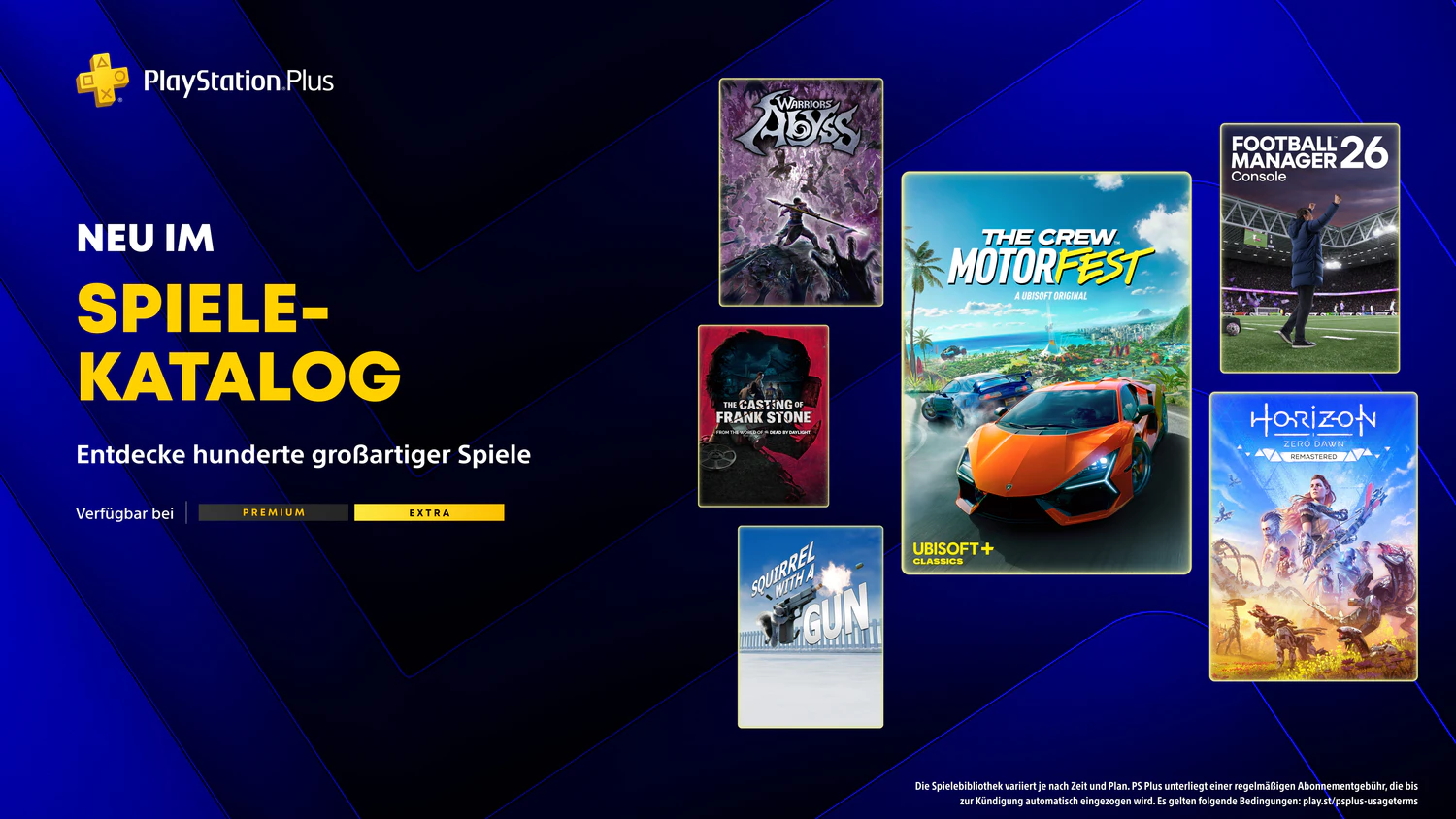 PlayStation Plus Extra- & Premium-Neuzugänge im April.
