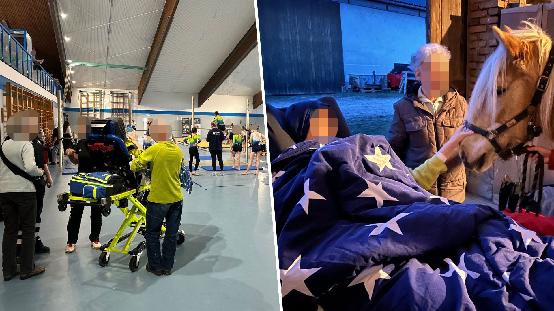 Emotionale Wunscherfüllung: Martina (37) sah noch einen letzten Turn-Auftritt ihrer Tochter, dann durfte sie noch einmal ihr Pferd streicheln.