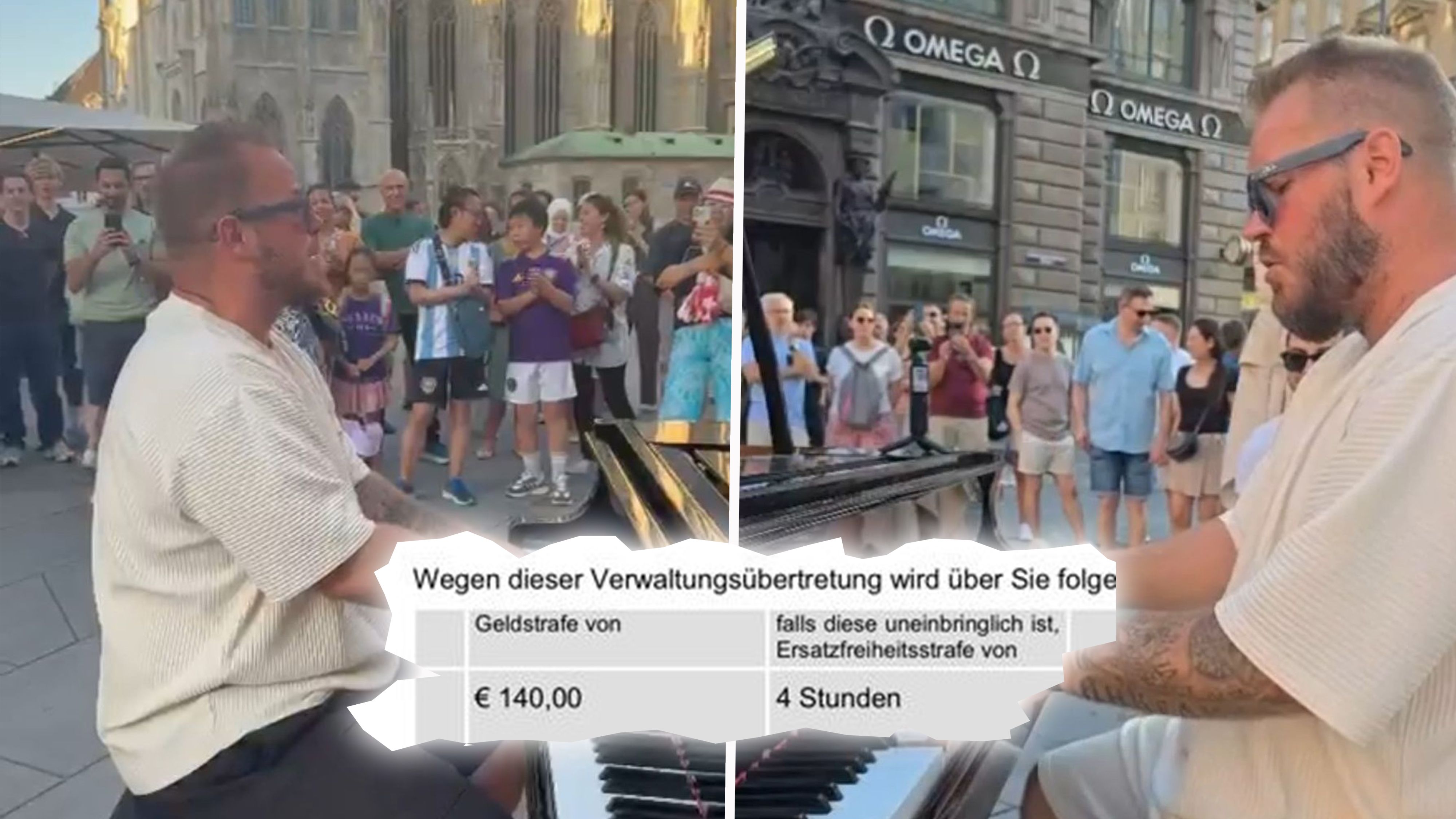 Kulturhochburg Wien scheint für Kunst der ideale Ort zu sein, doch der Musiker machte die Rechnung ohne den Magistrat – er soll für eine Piano-Aktion nun 140 Euro zahlen.