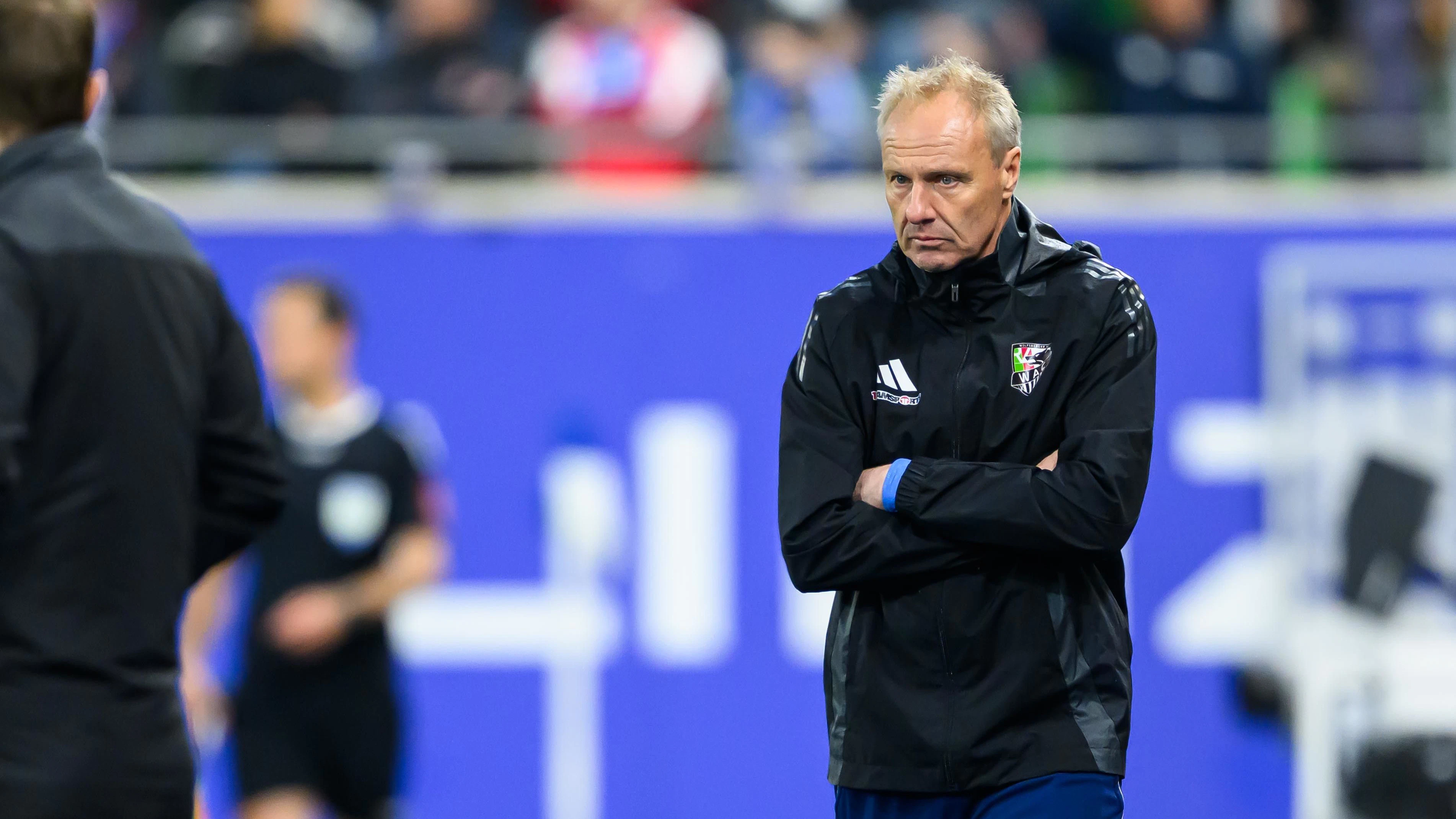 LINZ,AUSTRIA,21.APR.26 - SOCCER - ADMIRAL Bundesliga, qualification group, FC Blau Weiss Linz vs Wolfsberger AC. Image shows head coach Thomas Silberberger (WAC). Photo: GEPA pictures/ Christian Moser