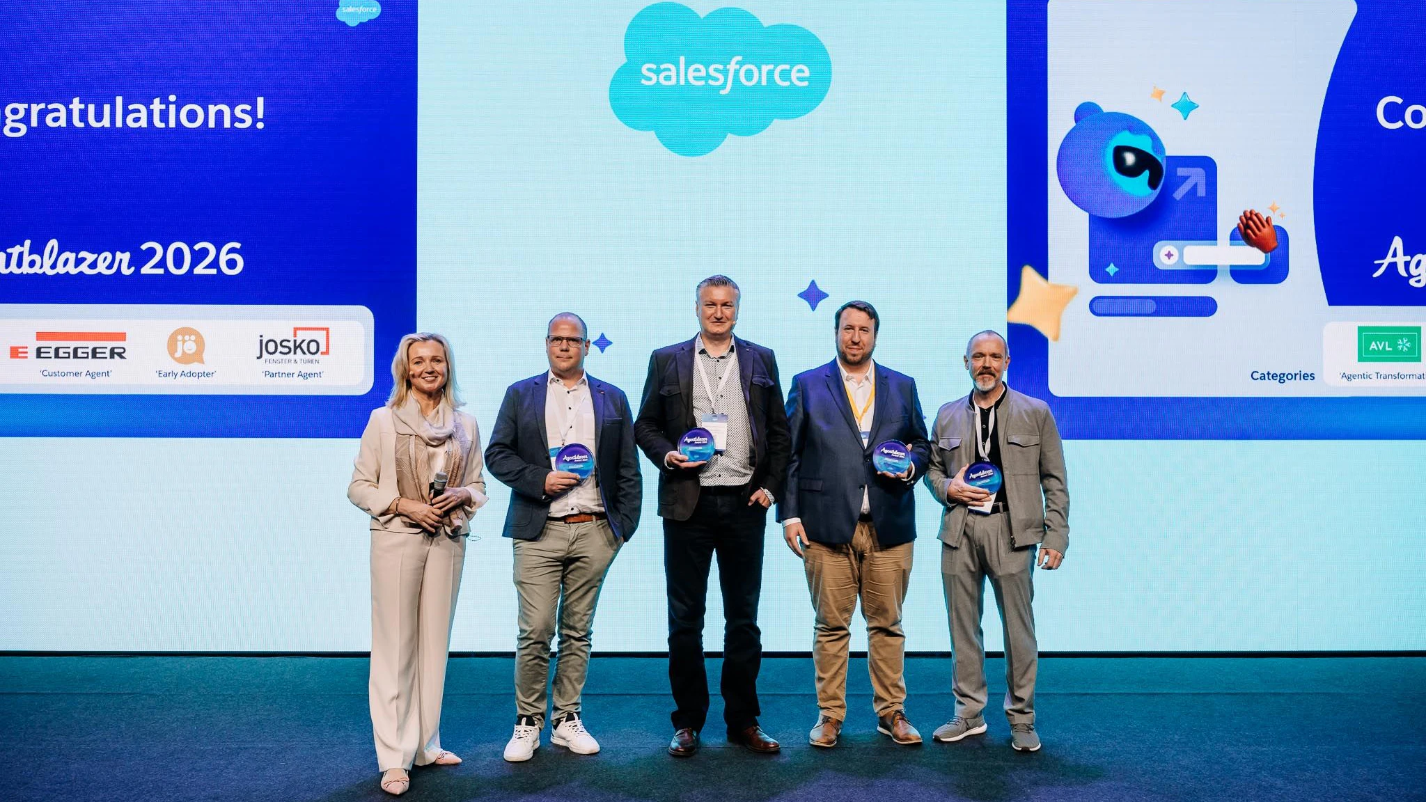 Salesforce hat erstmals auch in Österreich Unternehmen für den herausragenden Einsatz von KI-Agenten mit dem Agentblazer Award ausgezeichnet.  