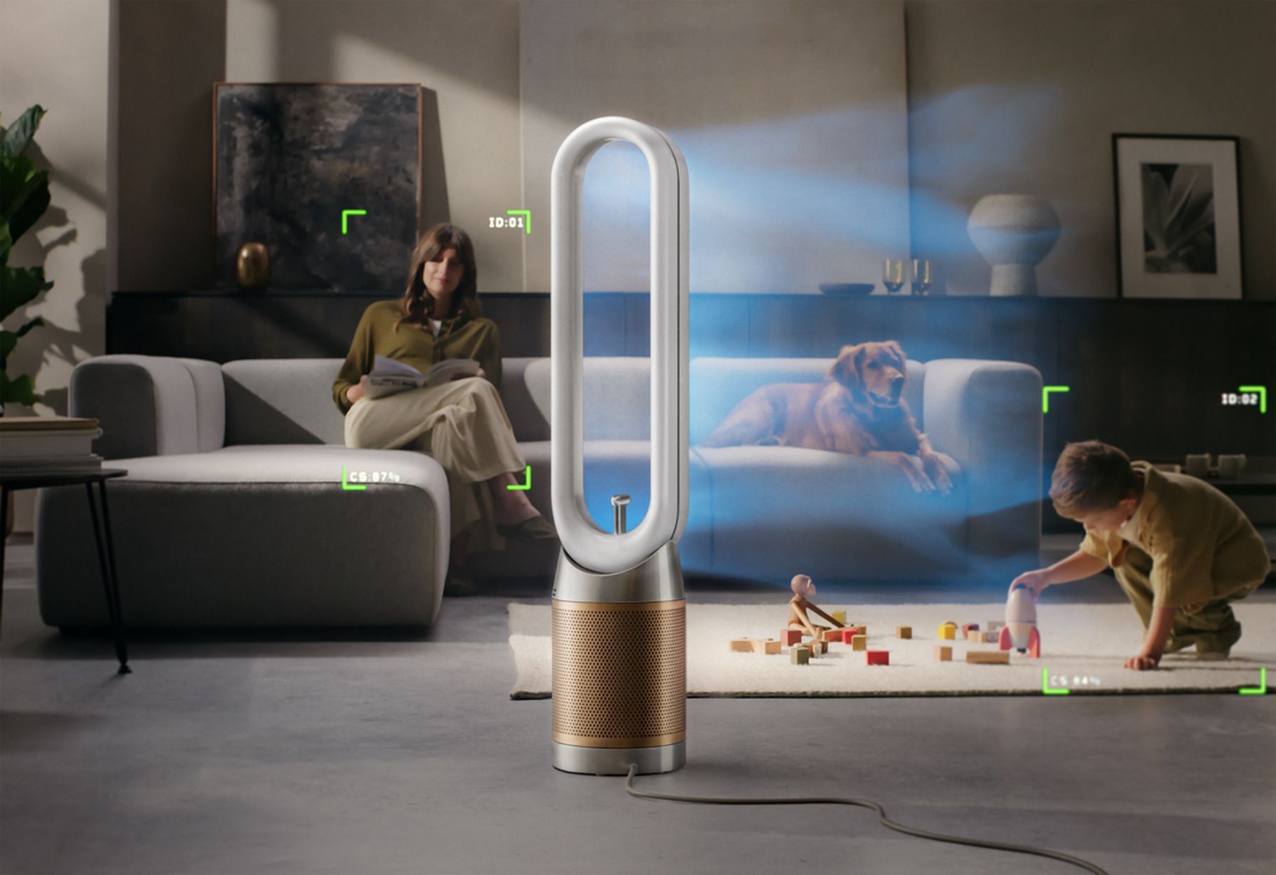 Der Luftreiniger nutzt ein sogenanntes Vision-System, das mit einer 17-Punkte-Bewegungserkennung arbeitet. 