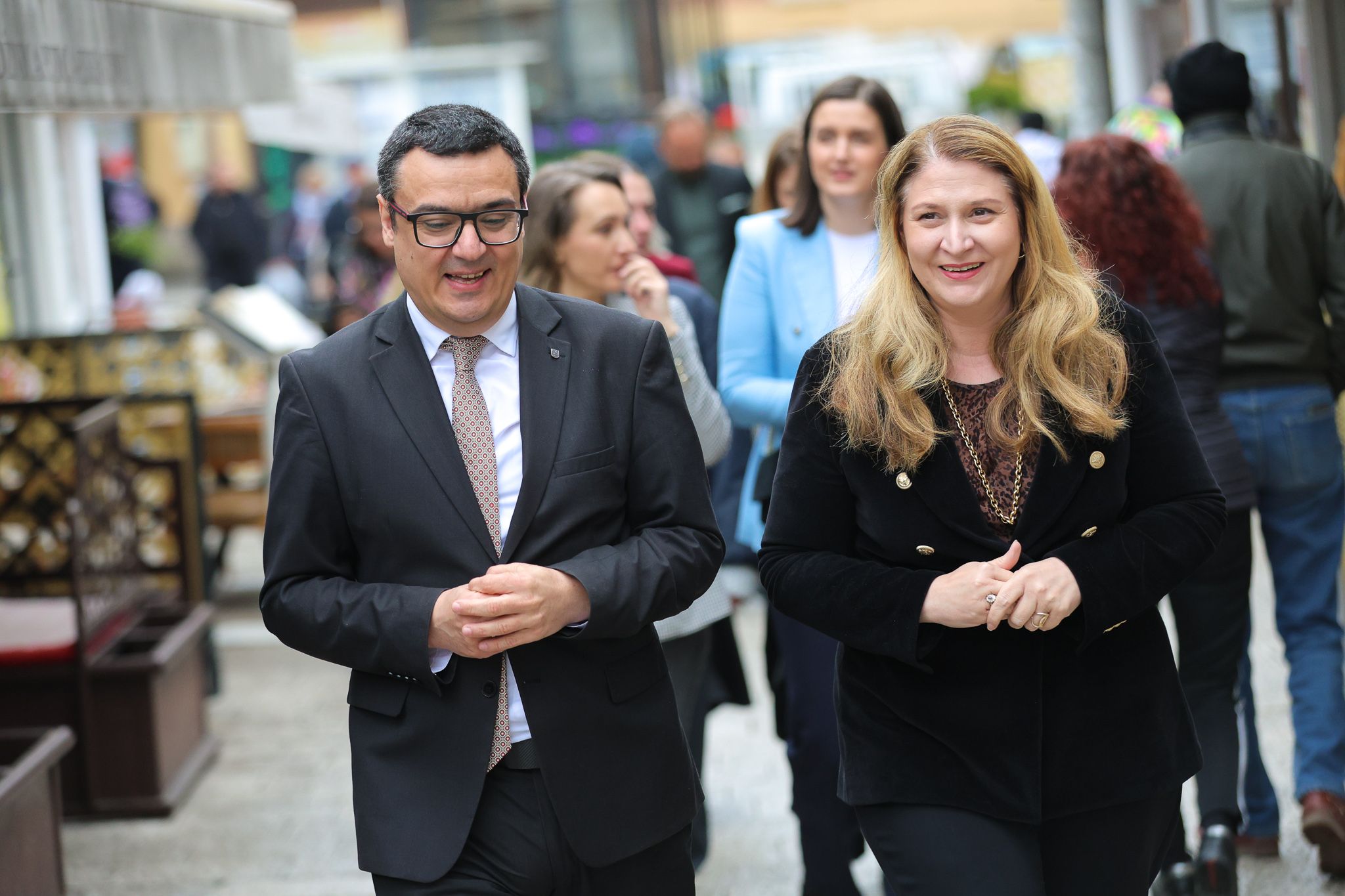 Stadtspaziergang Predrag Puharić, Stellvertretender Bürgermeister und Barbara Novak, Vizebürgermeisterin Stadt Wien