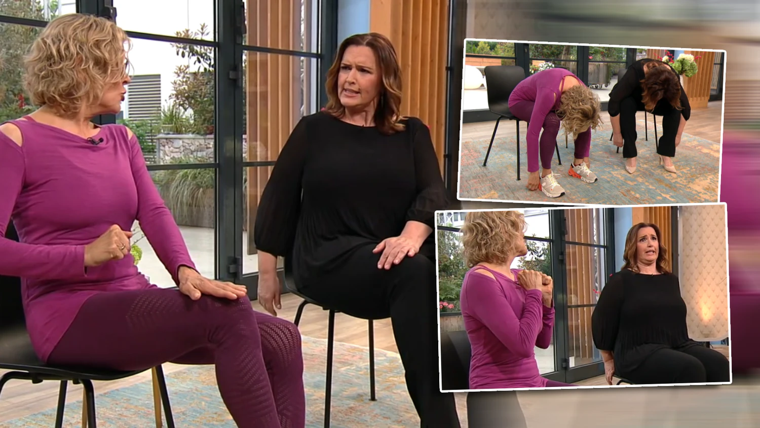 Barbara Karlich musste in einer Live-Sendung im ORF plötzlich Sport machen.