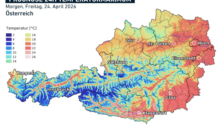 Die Höchstwerte am Freitag.