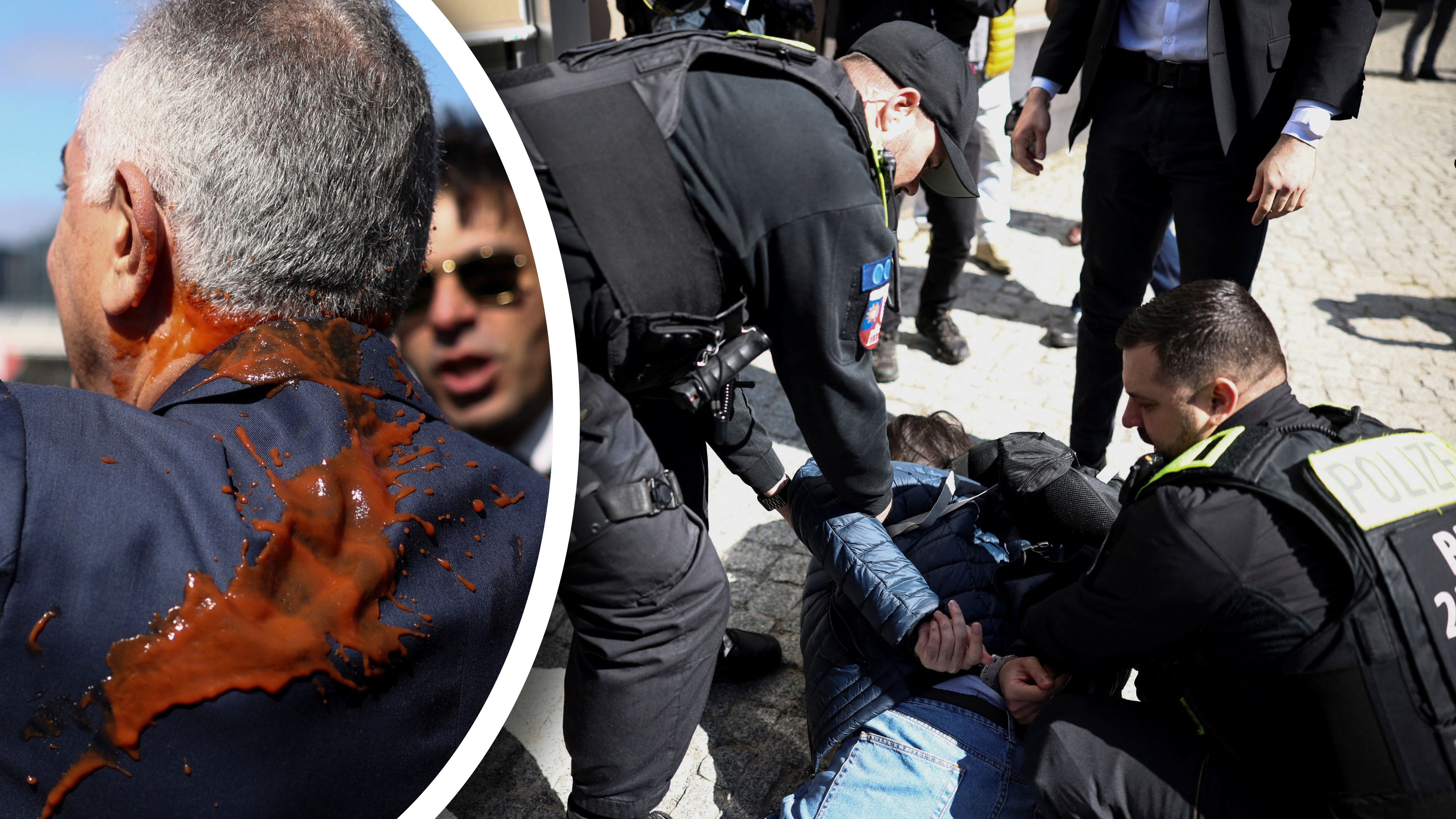 Schah-Sohn Reza Pahlavi wurde nach einer Pressekonferenz in Berlin mit Farbe attackiert. Der mutmaßliche Angreifer wurde an Ort und Stelle festgenommen.