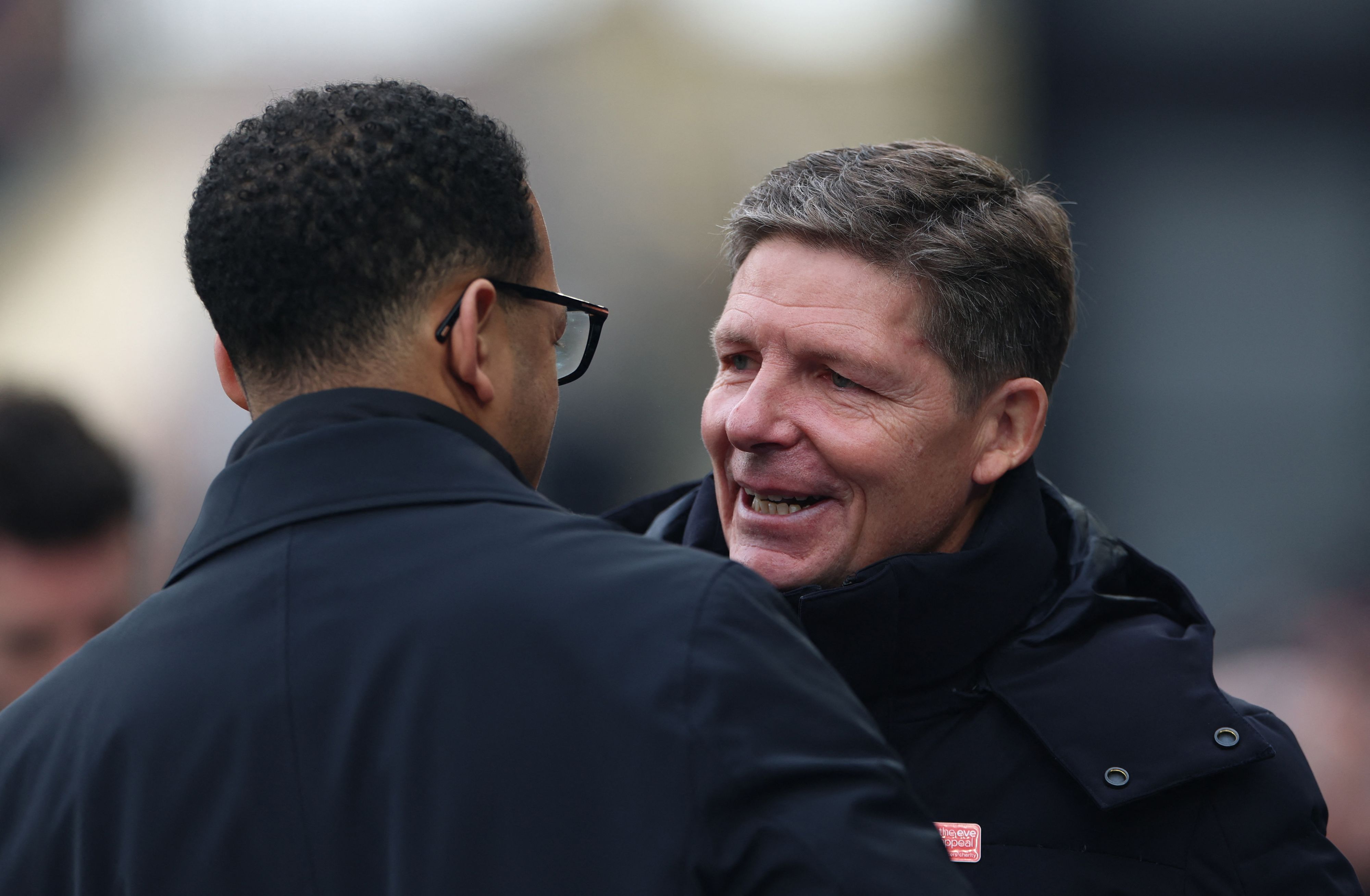 Oliver Glasner und der inzwischen gefeuerte Chelsea-Trainer Liam Rosenior